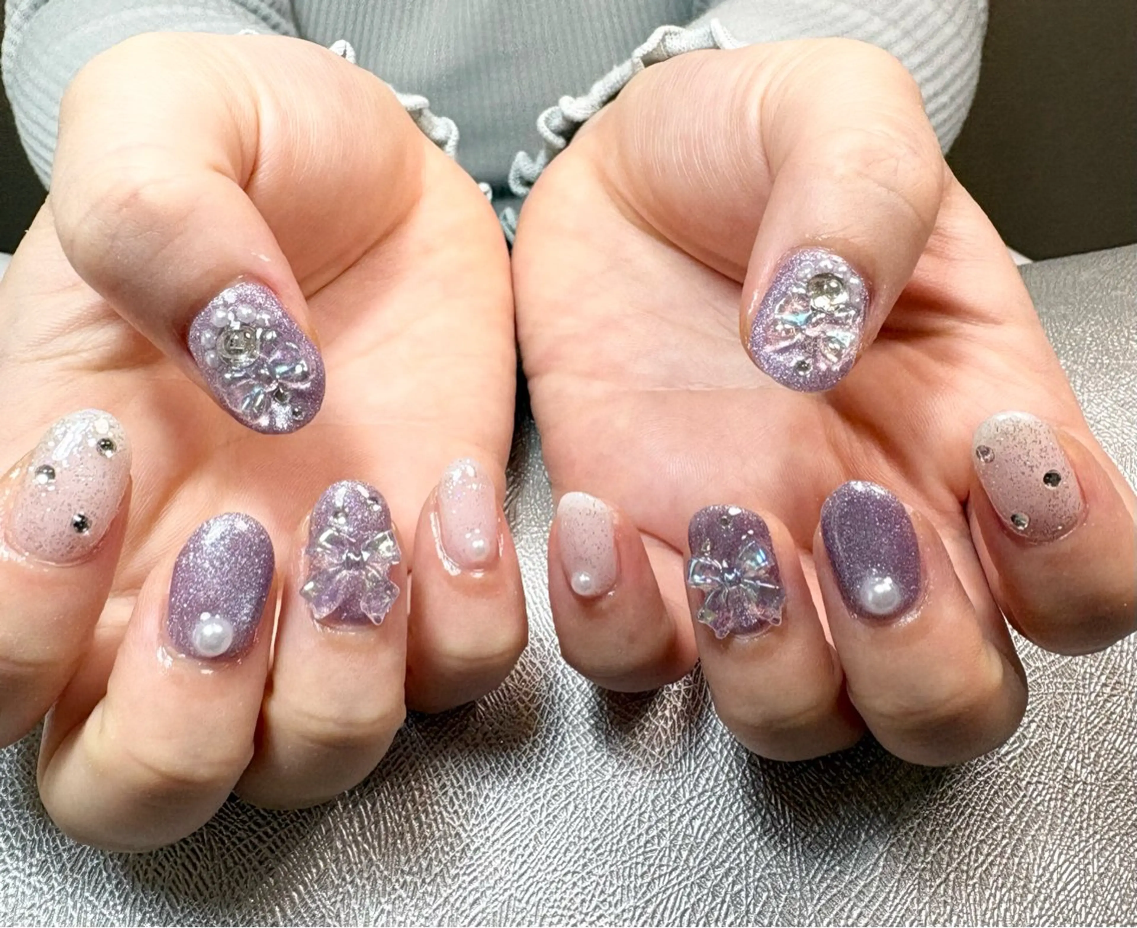 ネイル 韓国ネイル リボン ハンドネイル ✨韓国✨nail salonLumieのネイルデザイン