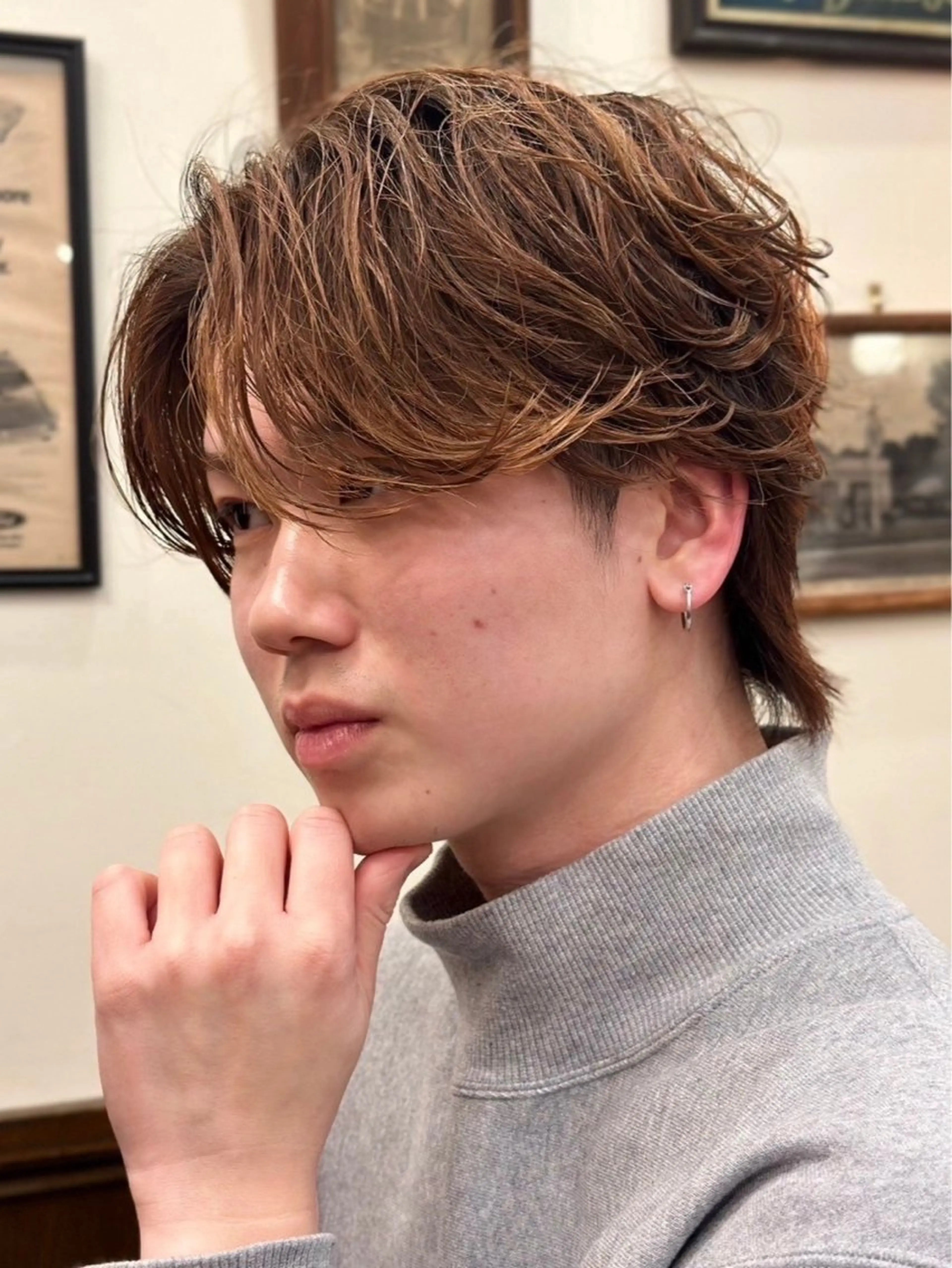 ショート パーマ メンズ 浅見 天翔のヘアスタイル