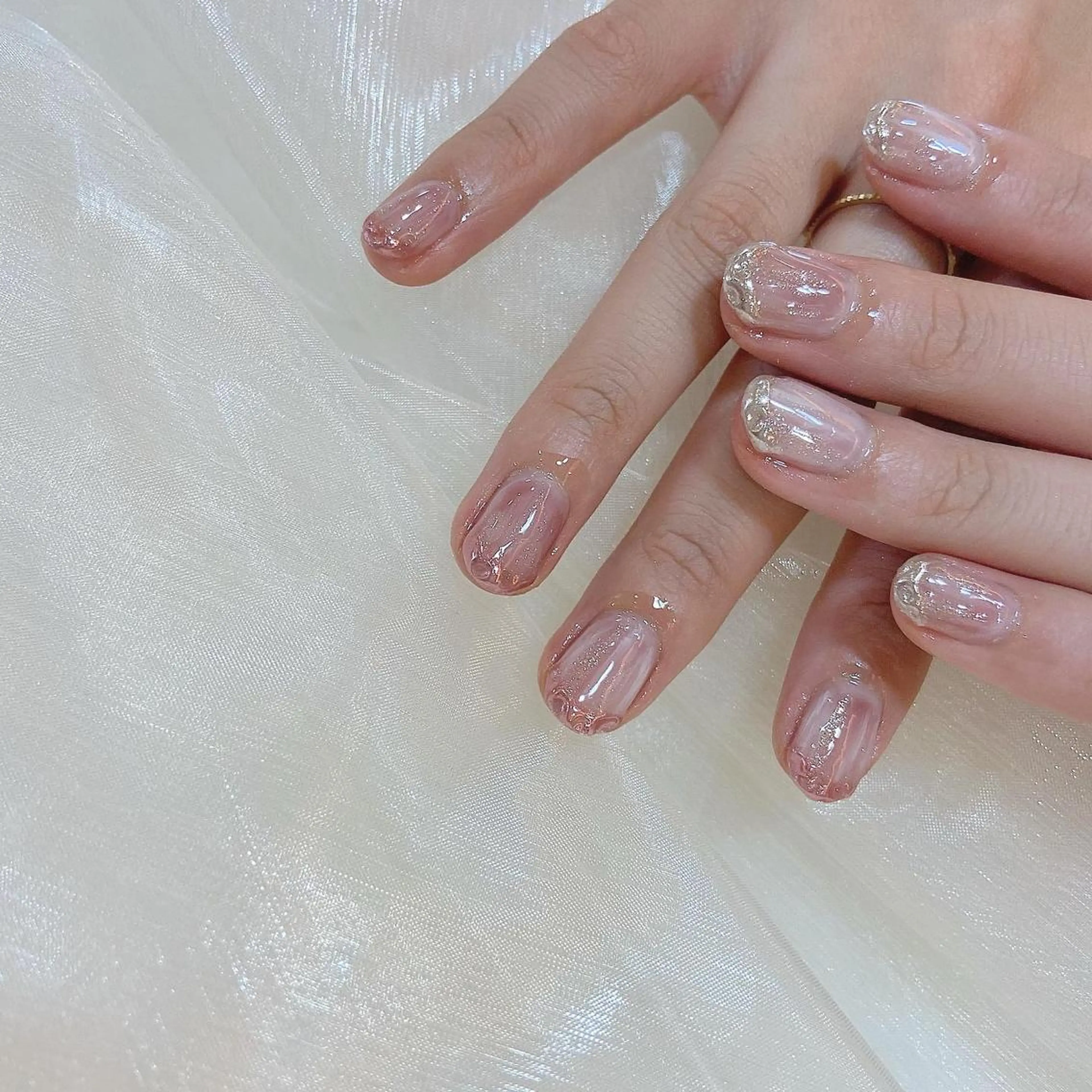 ネイル ピンク シルバー . .のネイルデザイン