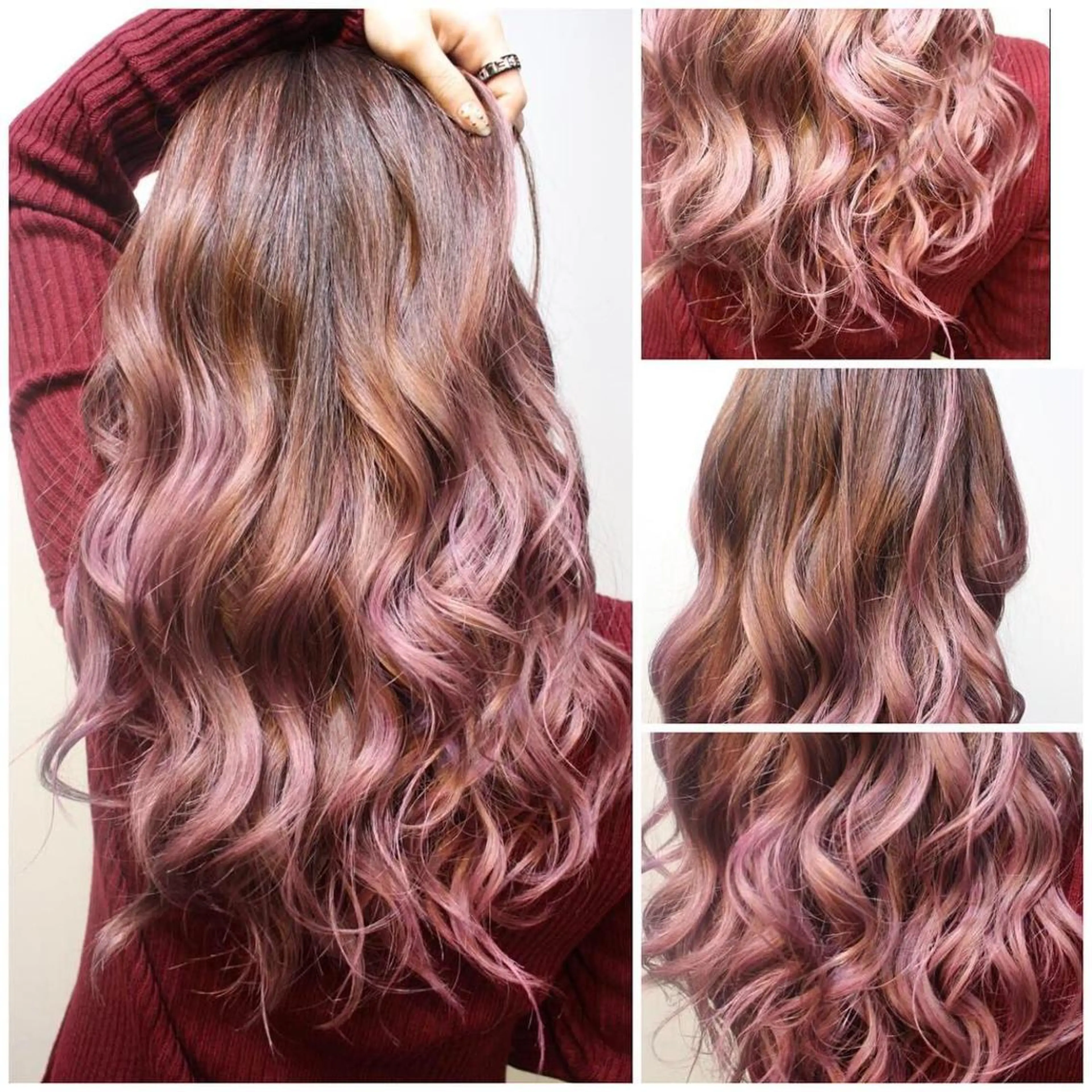 セミロング カラー ヘアアレンジ ブラウンカラー ラベンダーカラー ピンクカラー ピンクラベンダー ローズカラー ヘアカラー トリートメント 次世代シールエクステ 錦糸町 小泉 朋之のヘアスタイル