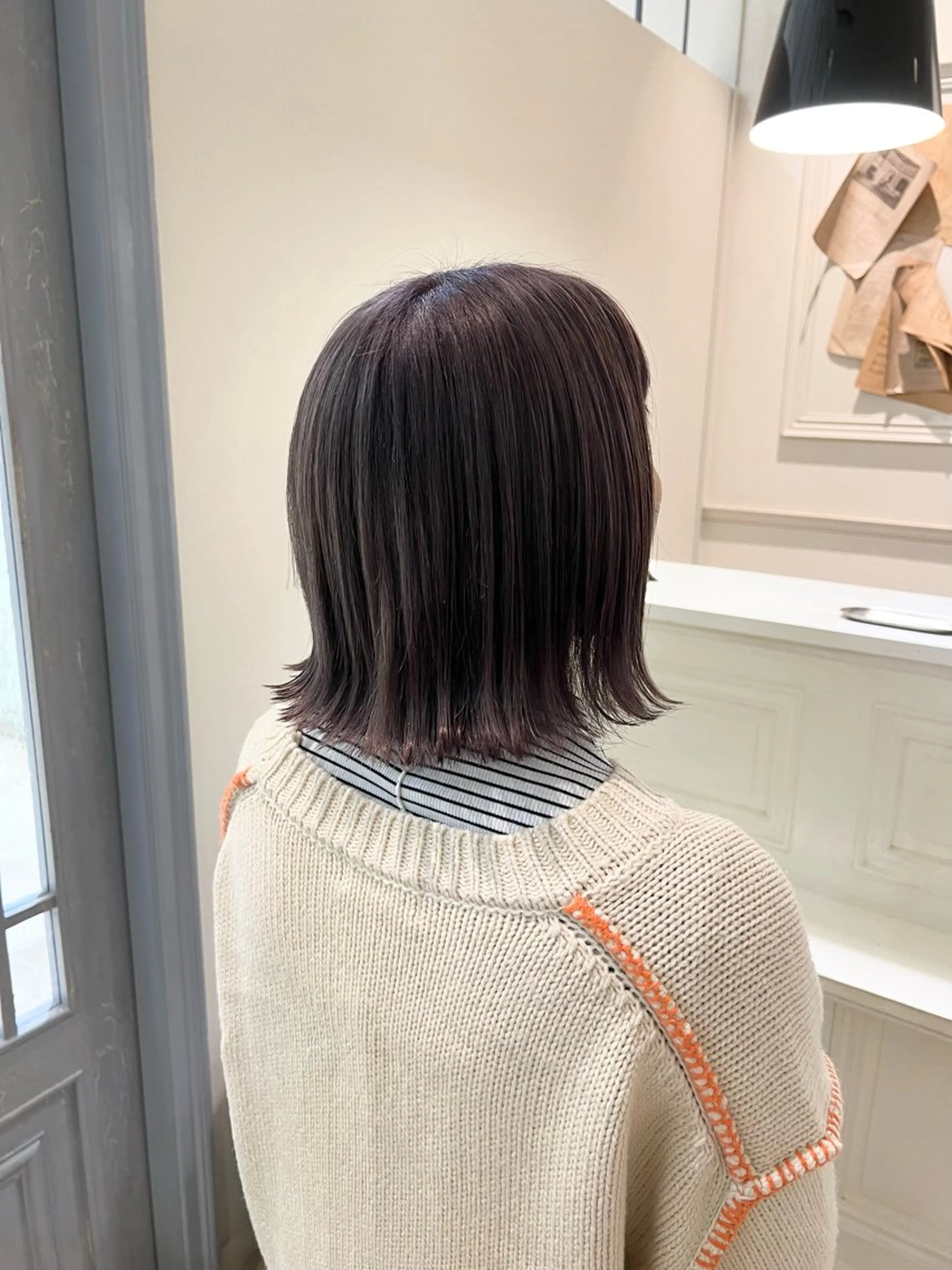 ショート カラー ブリーチ 透明感カラー グレージュ ラベンダーカラー ラベンダーグレージュ 森川 好羽のヘアスタイル