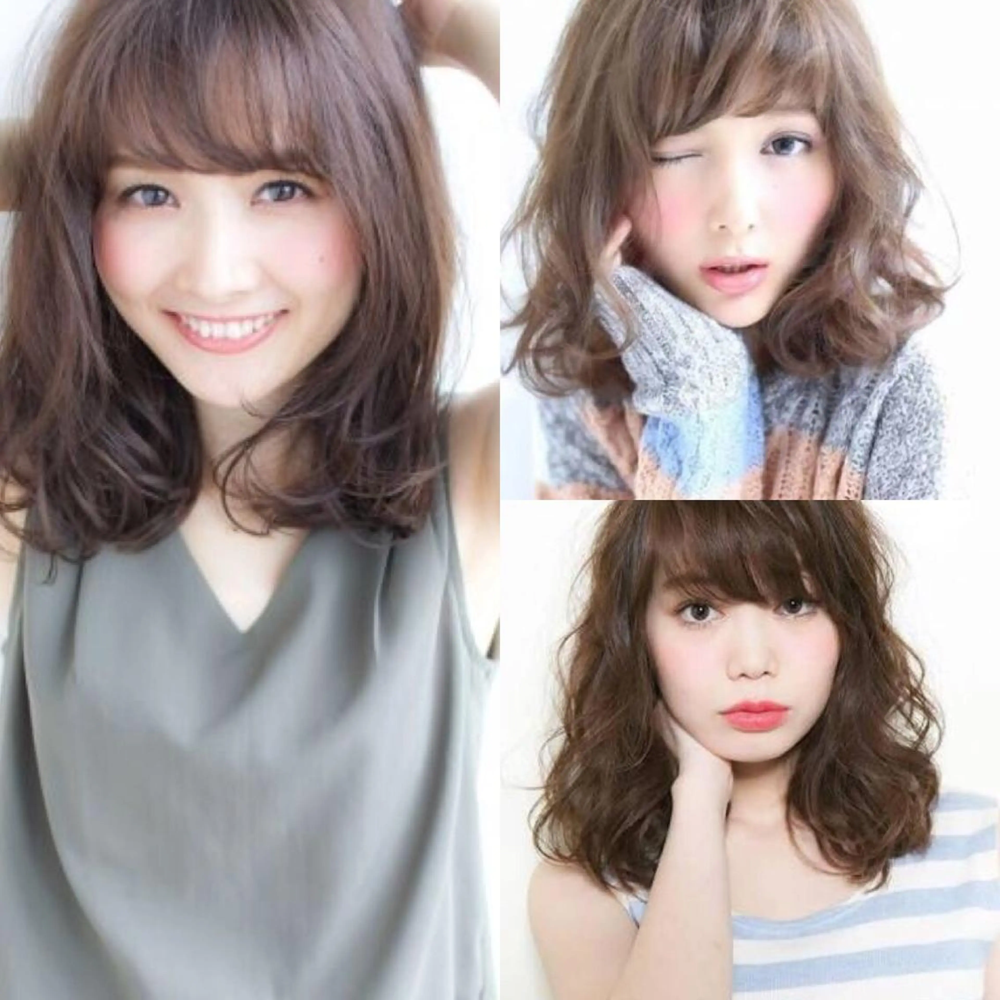 ミディアム ミディアムパーマ カット ヘアカラー ブリーチなしで 全国から予約殺到♡のヘアスタイル