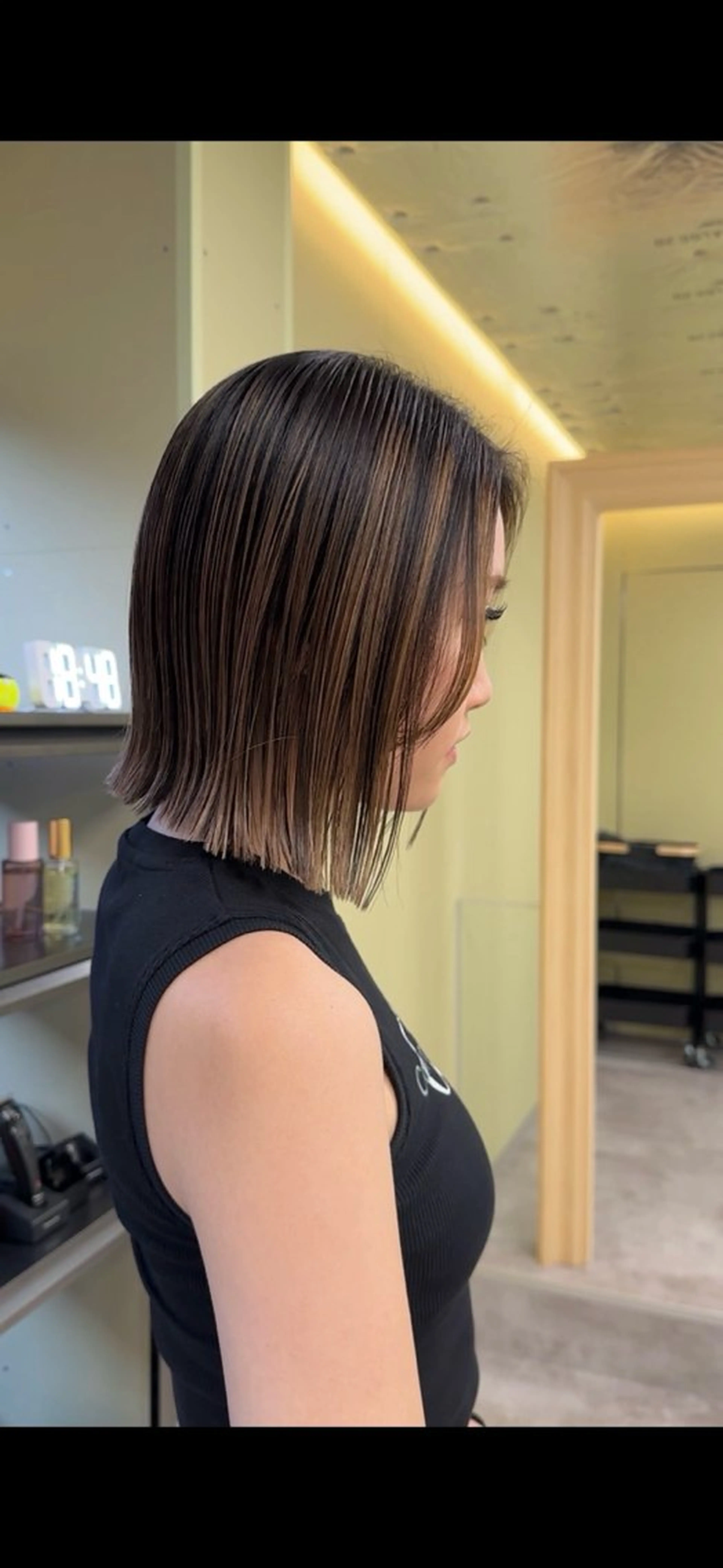 ミディアム カット ヘアカラー ボブ/ぱつっとボブ/ 谷口 海星のヘアスタイル