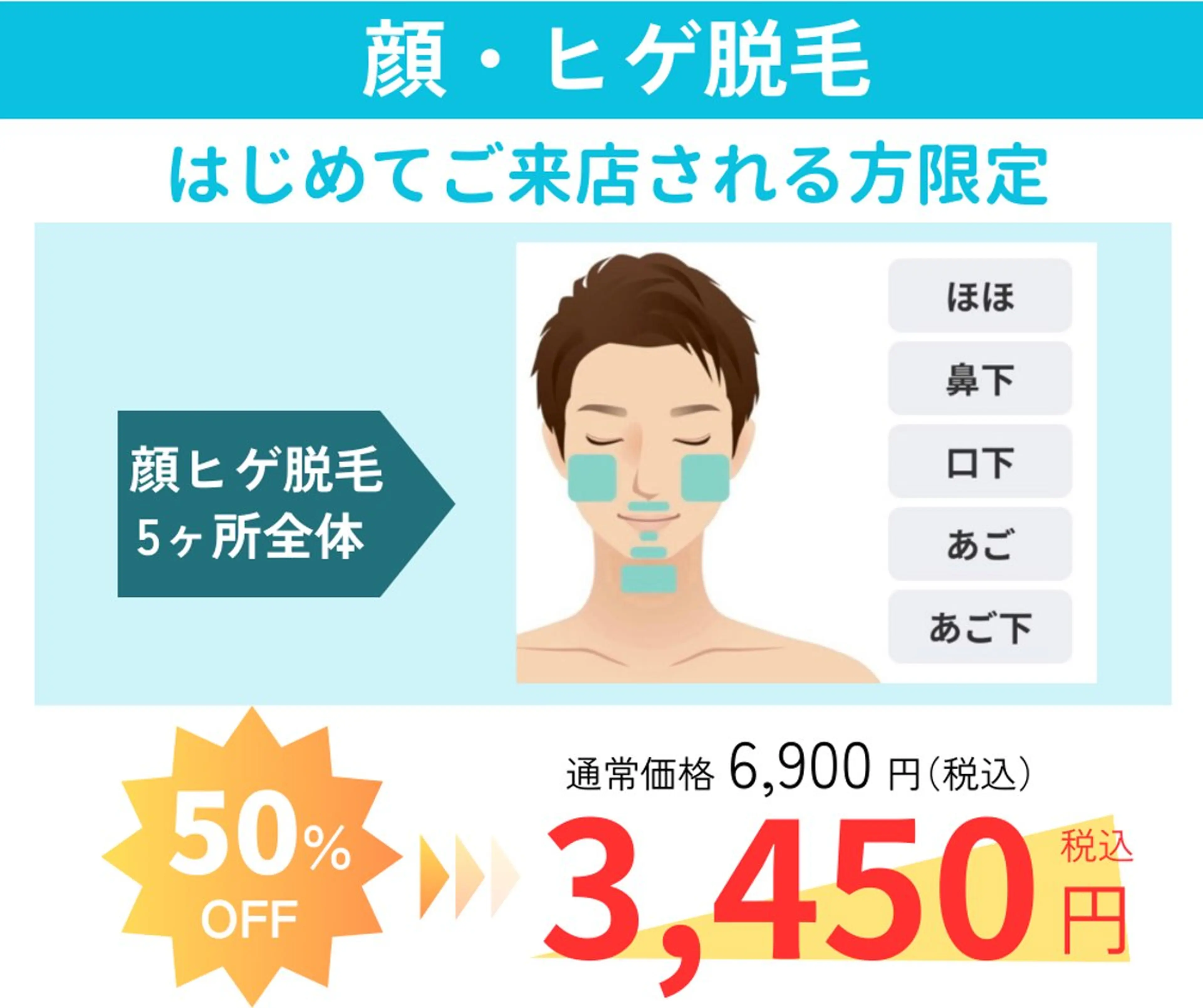 メンズ 脱毛 都度払い制メンズ脱毛 オーナーのエステ・リラクイメージ