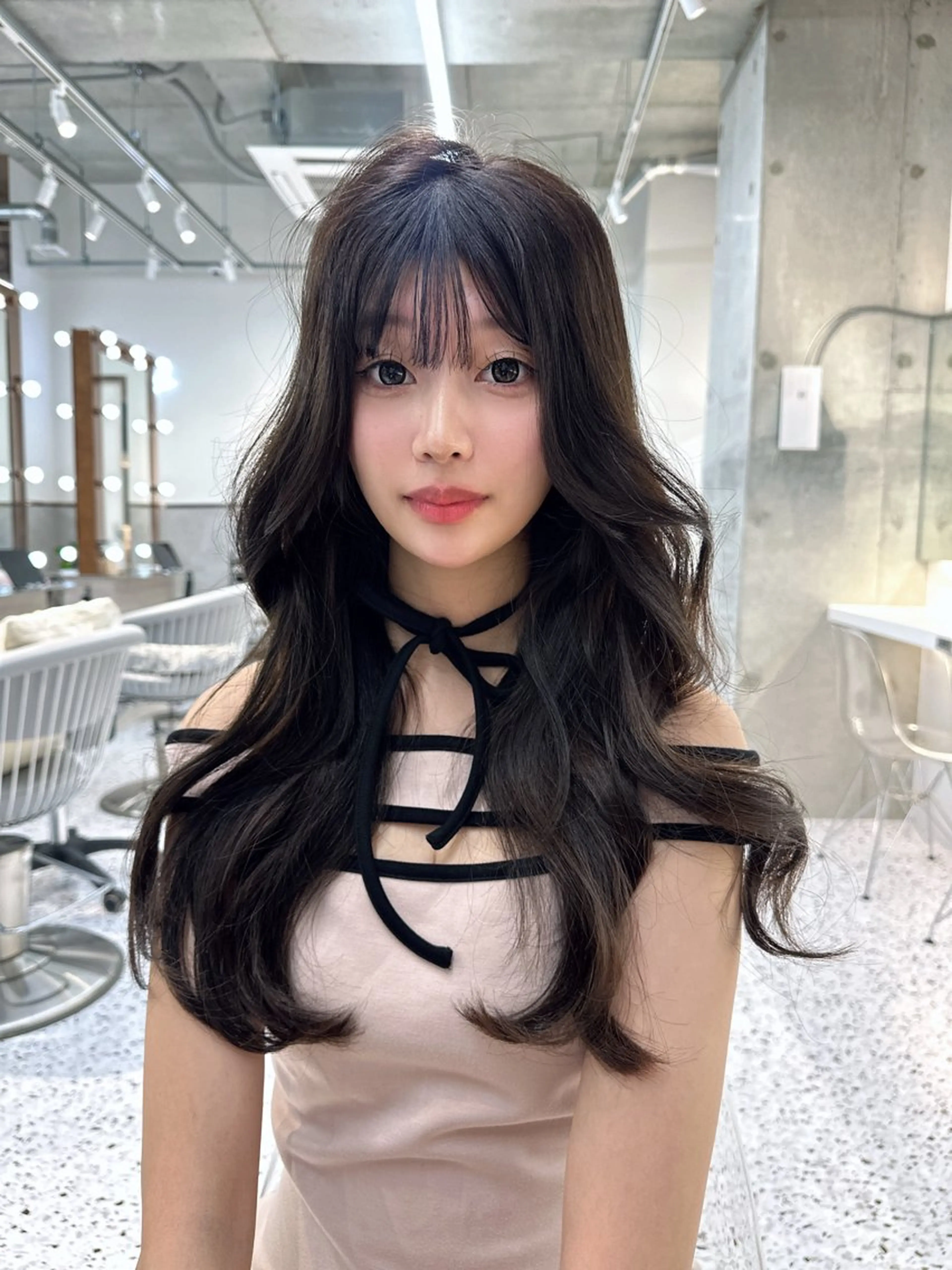 ロング カラー カット ヘアカラー トリートメント yui🎀透明感 ベージュカラー／博多のヘアスタイル