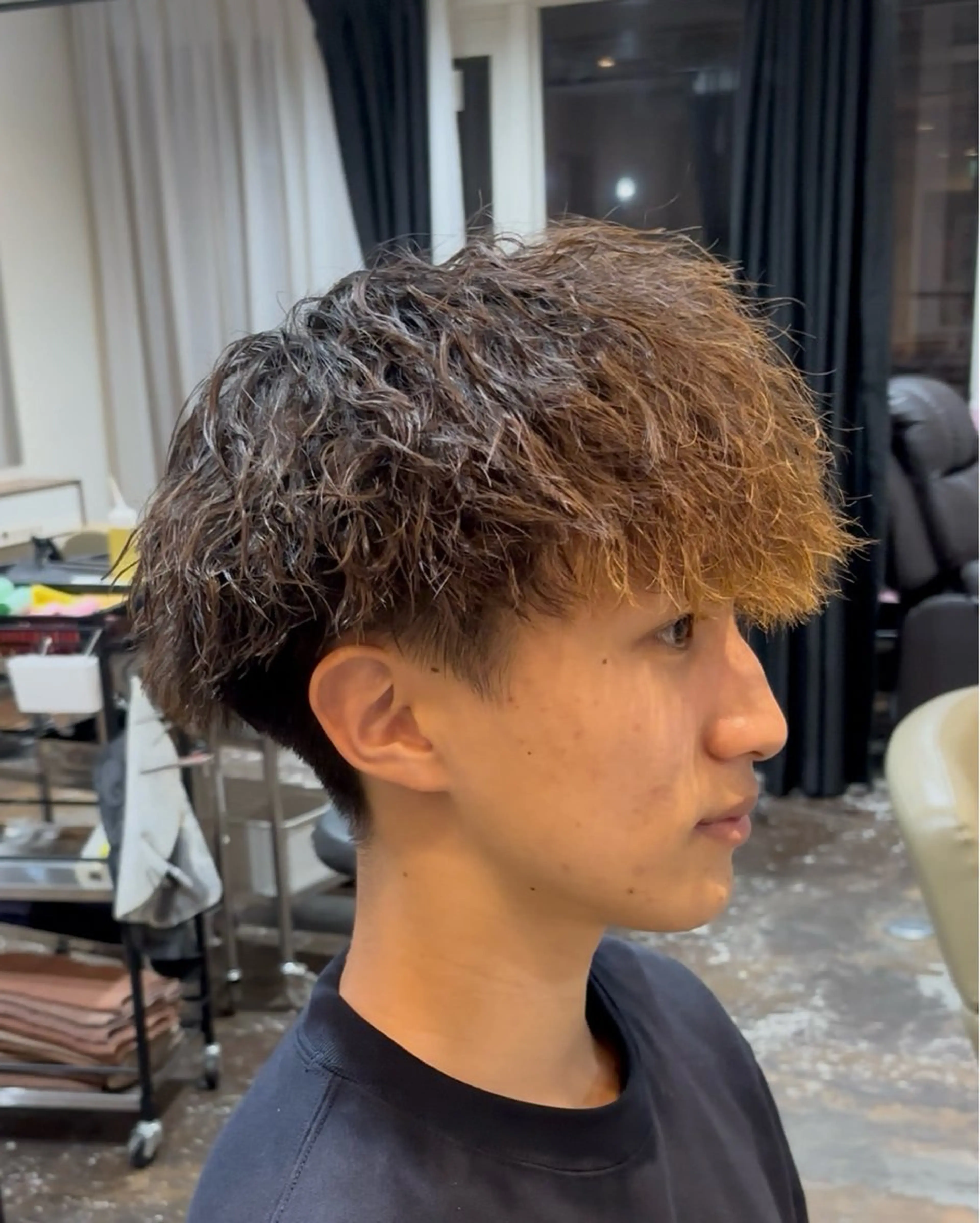 パーマ メンズ 漢眉毛/メンズパーマ /メッシュ/ヒロヤのヘアスタイル