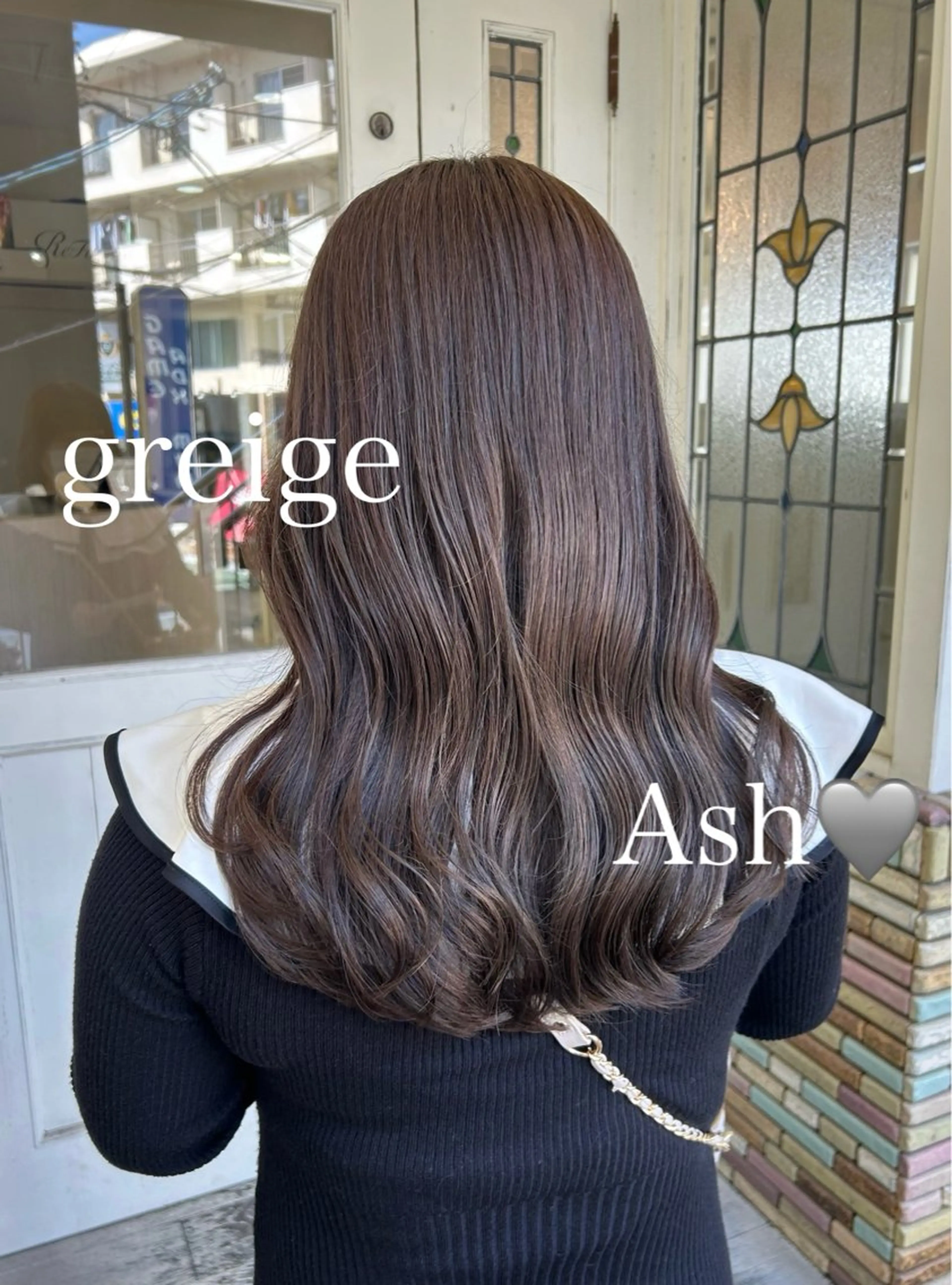 ロング アッシュ アッシュブラウン カット ヘアカラー トリートメント 【艶ヘア】 どうまえのヘアスタイル