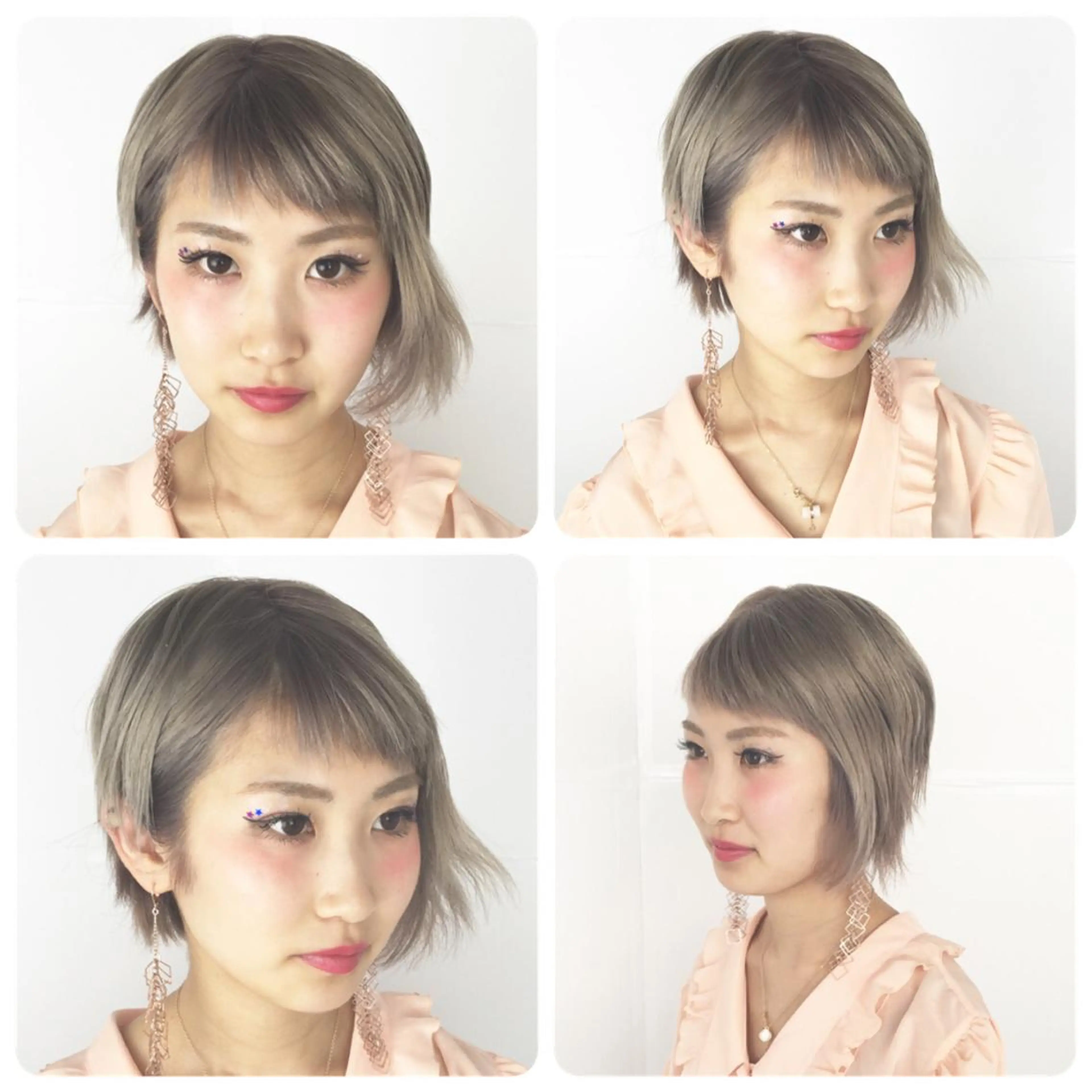 ショート カラー ブリーチ グレージュ イルミナカラー ハイトーン特化🤍 浦住のヘアスタイル