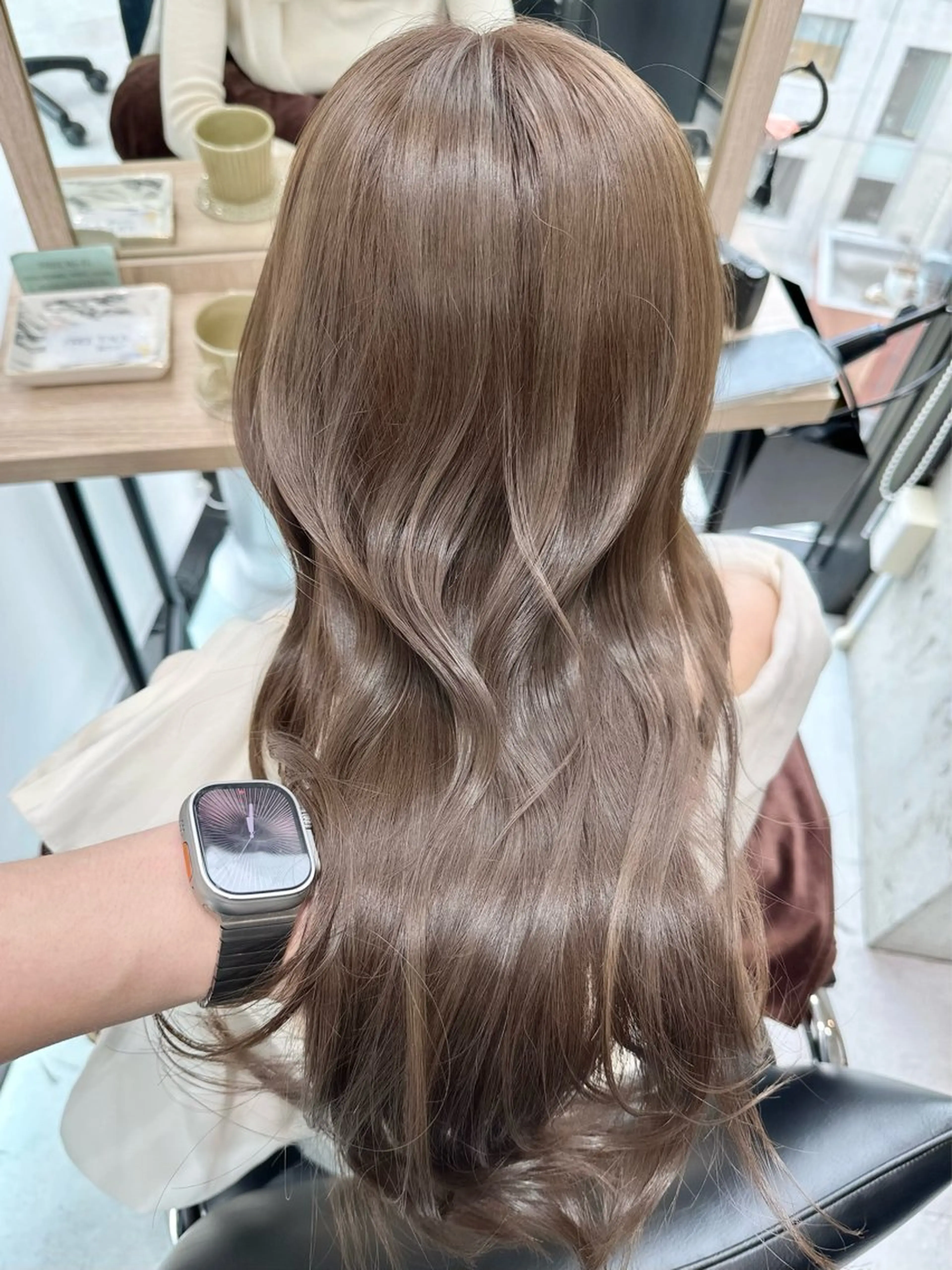 セミロング カット ヘアカラー トリートメント ✨透明感カラー/縮毛 恵比寿HAYATO✨のヘアスタイル