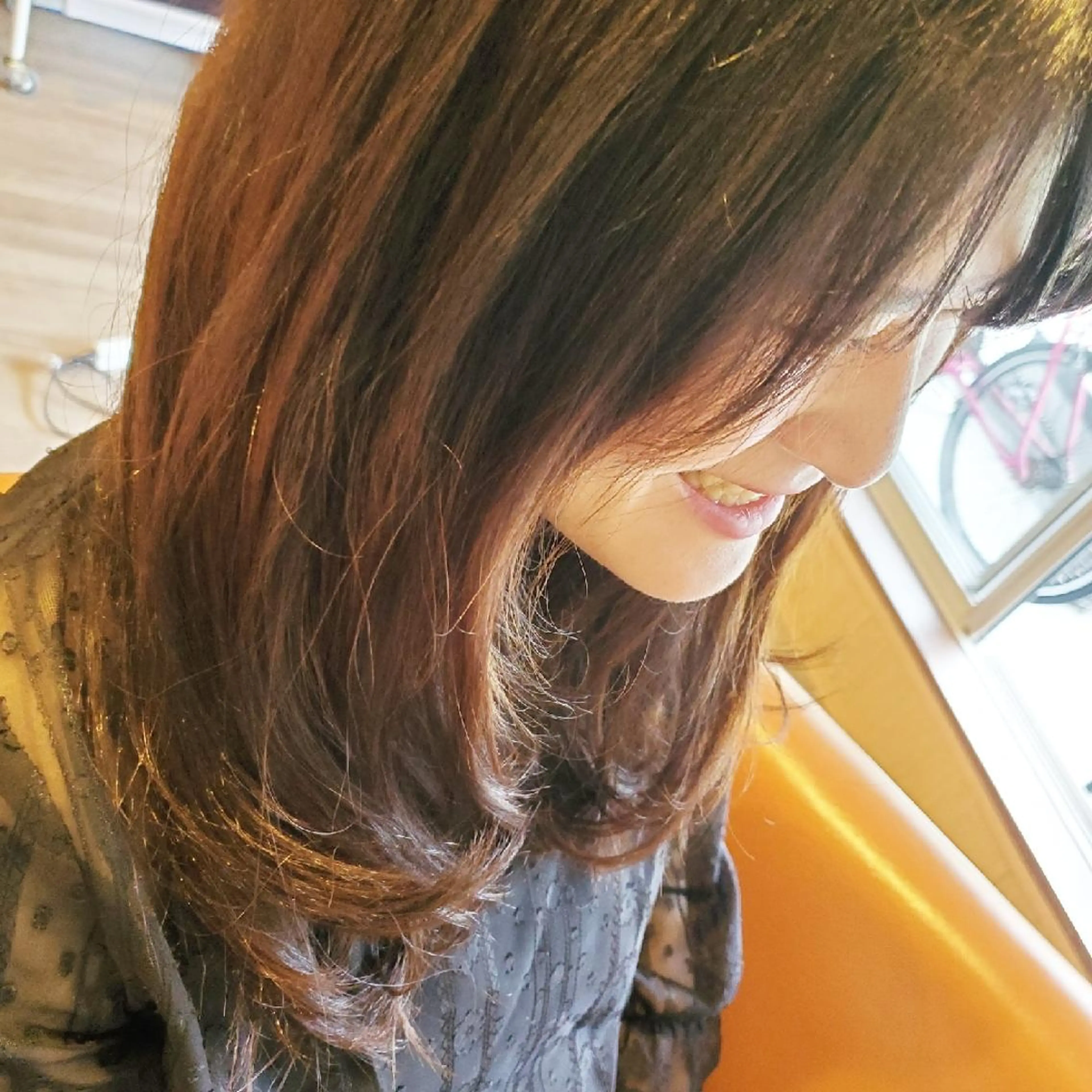 セミロング パーマ 外国人風カラー 縮毛矯正 トリートメント カット 縮毛矯正 spa hair  ark 富井直美のヘアスタイル