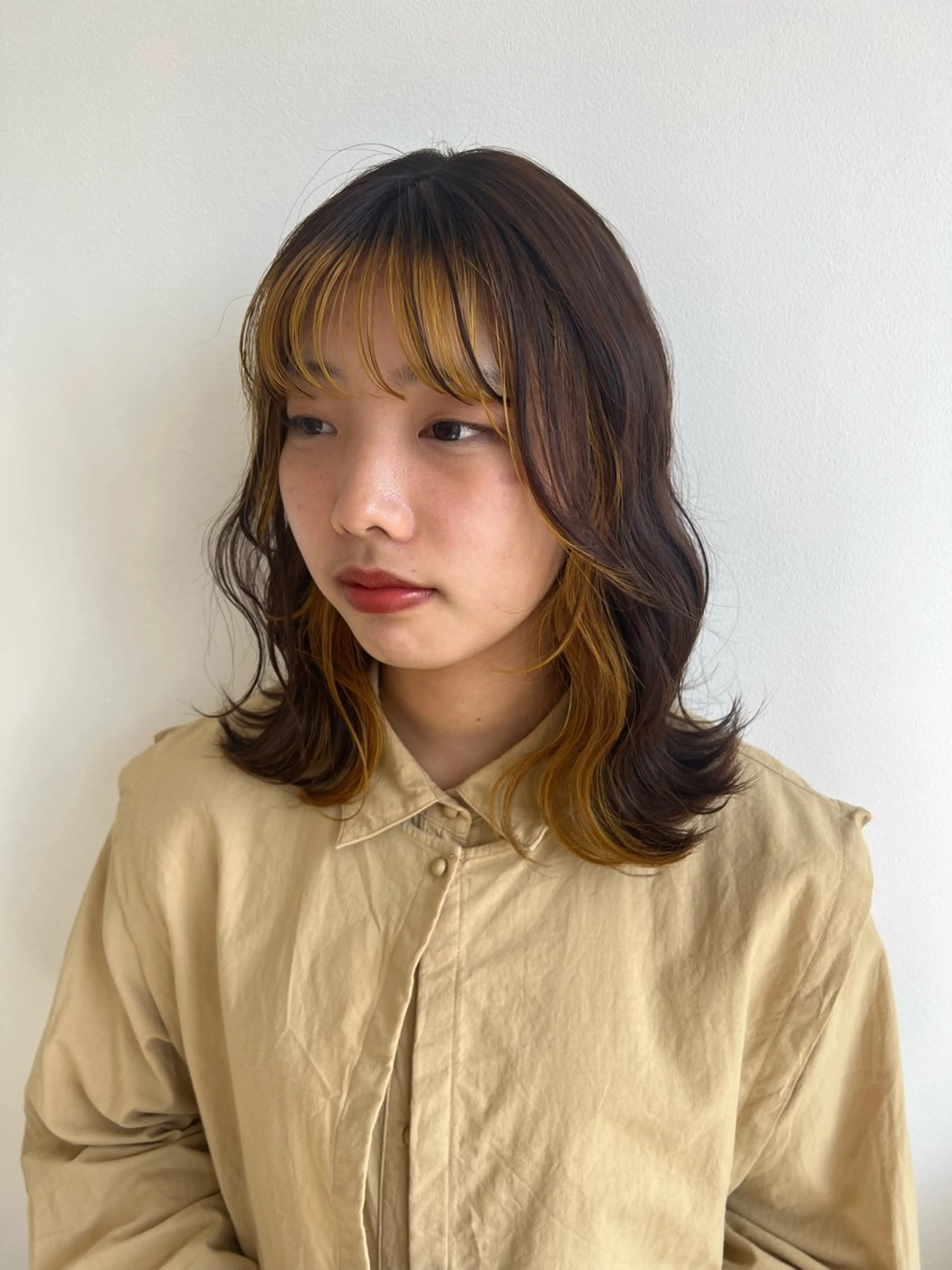 ミディアム カラー 🌝ぷる艶ハイトーン 柔らかヘア🍅まあやのヘアスタイル