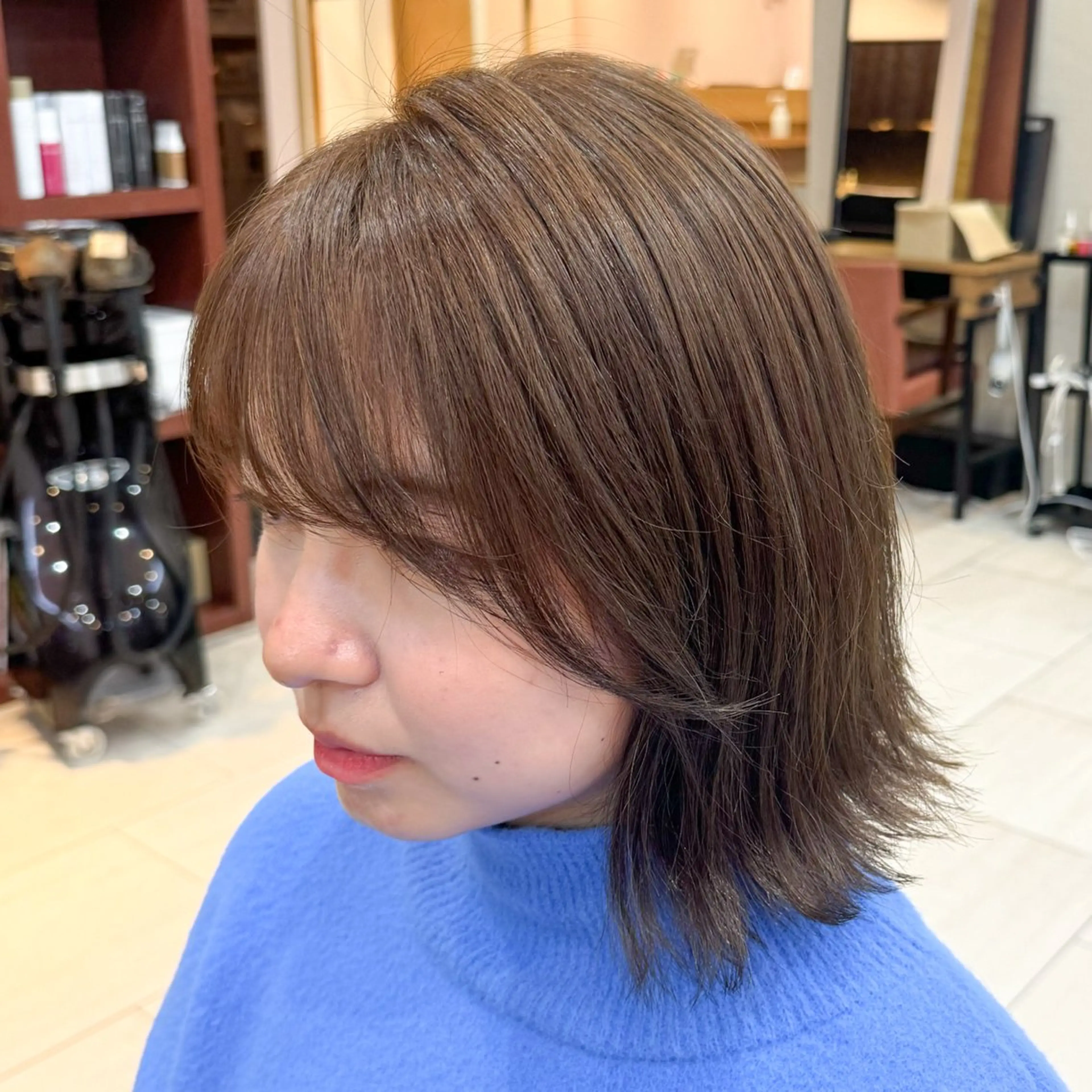 ミディアム カラー カット ヘアカラー トリートメント 透明感カラー/レイ ヤー/Nana🌈のヘアスタイル