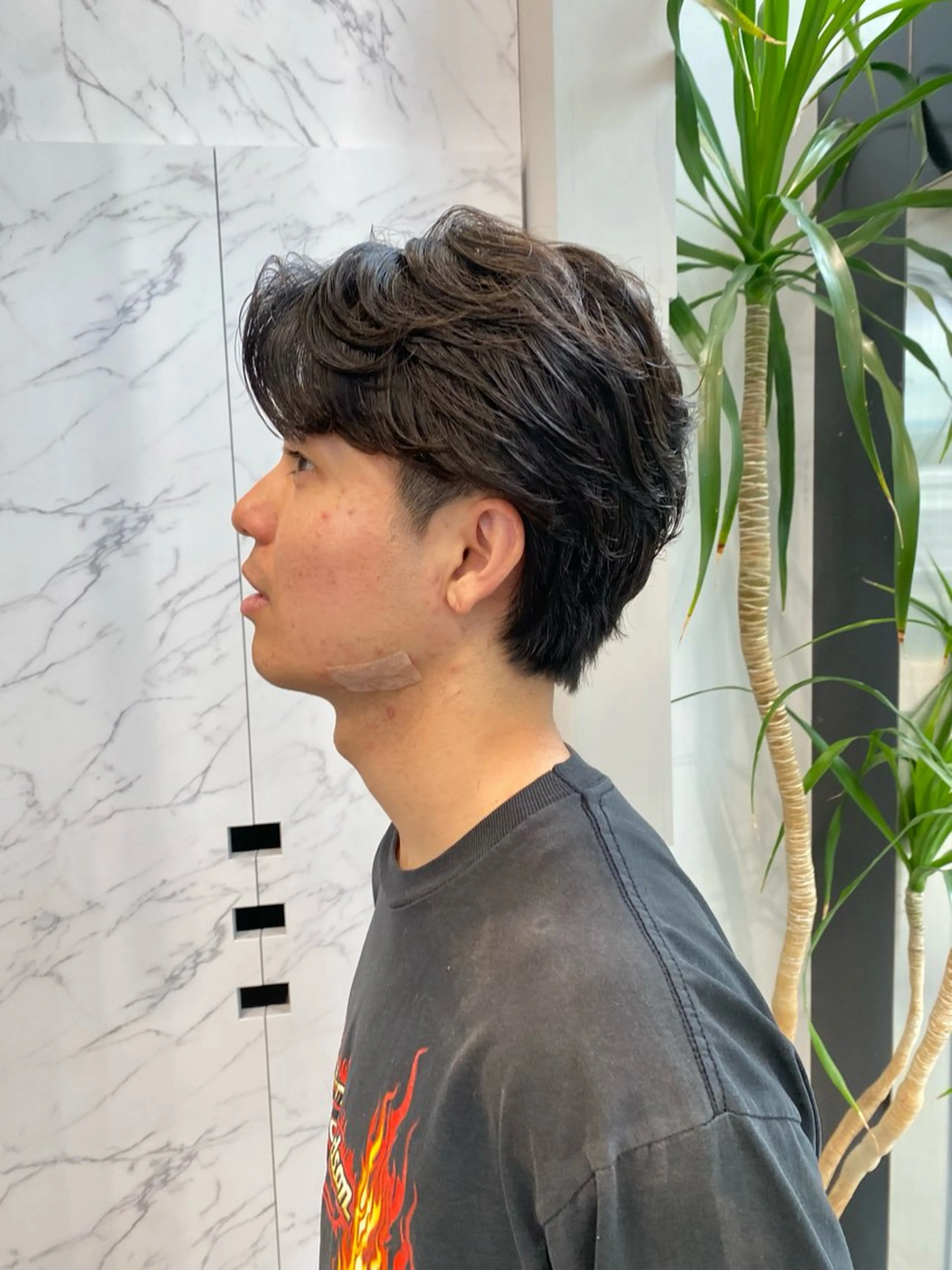 パーマ メンズ カット パーマ トリートメント マツザキ マナトのヘアスタイル