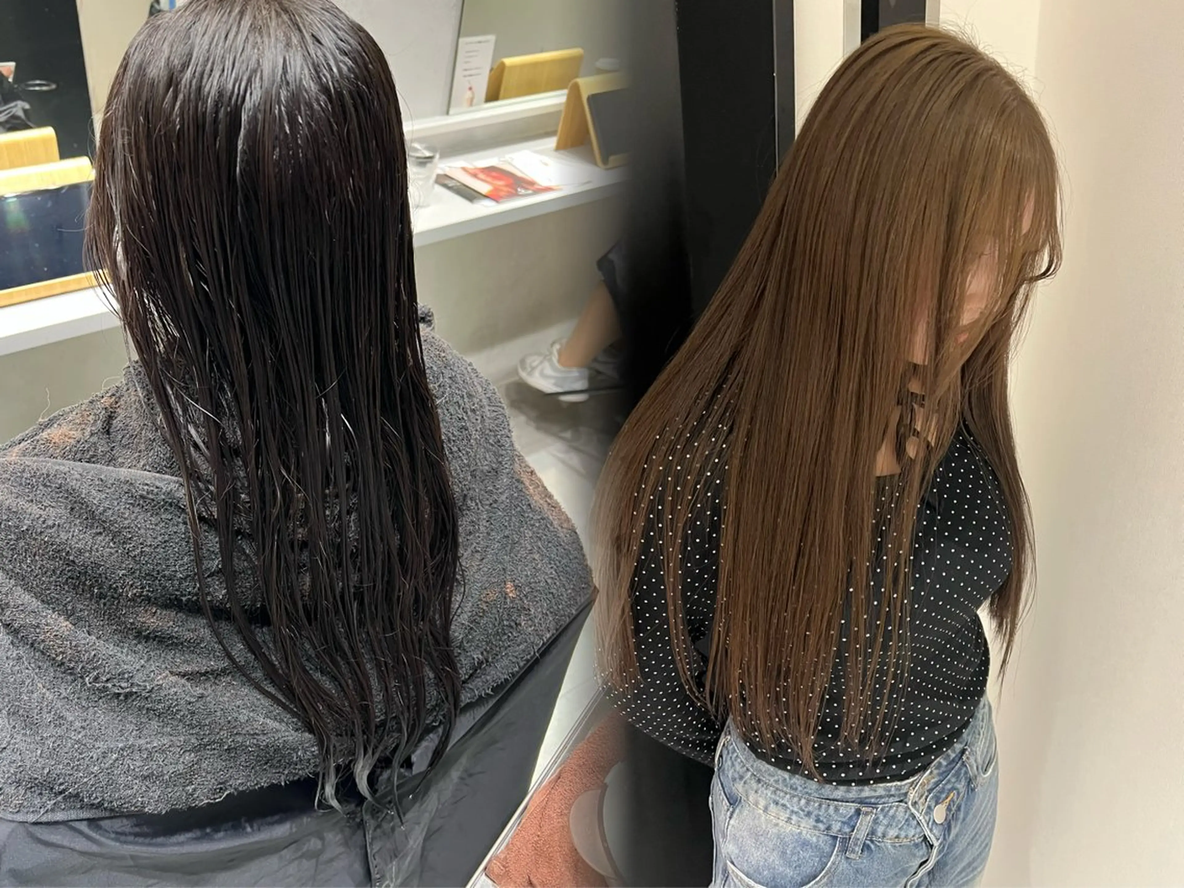 ロング カラー ベージュカラー ブリーチ ブリーチなしカラー オリーブベージュ ayaka🫧 梅田ダブルカラーのヘアスタイル