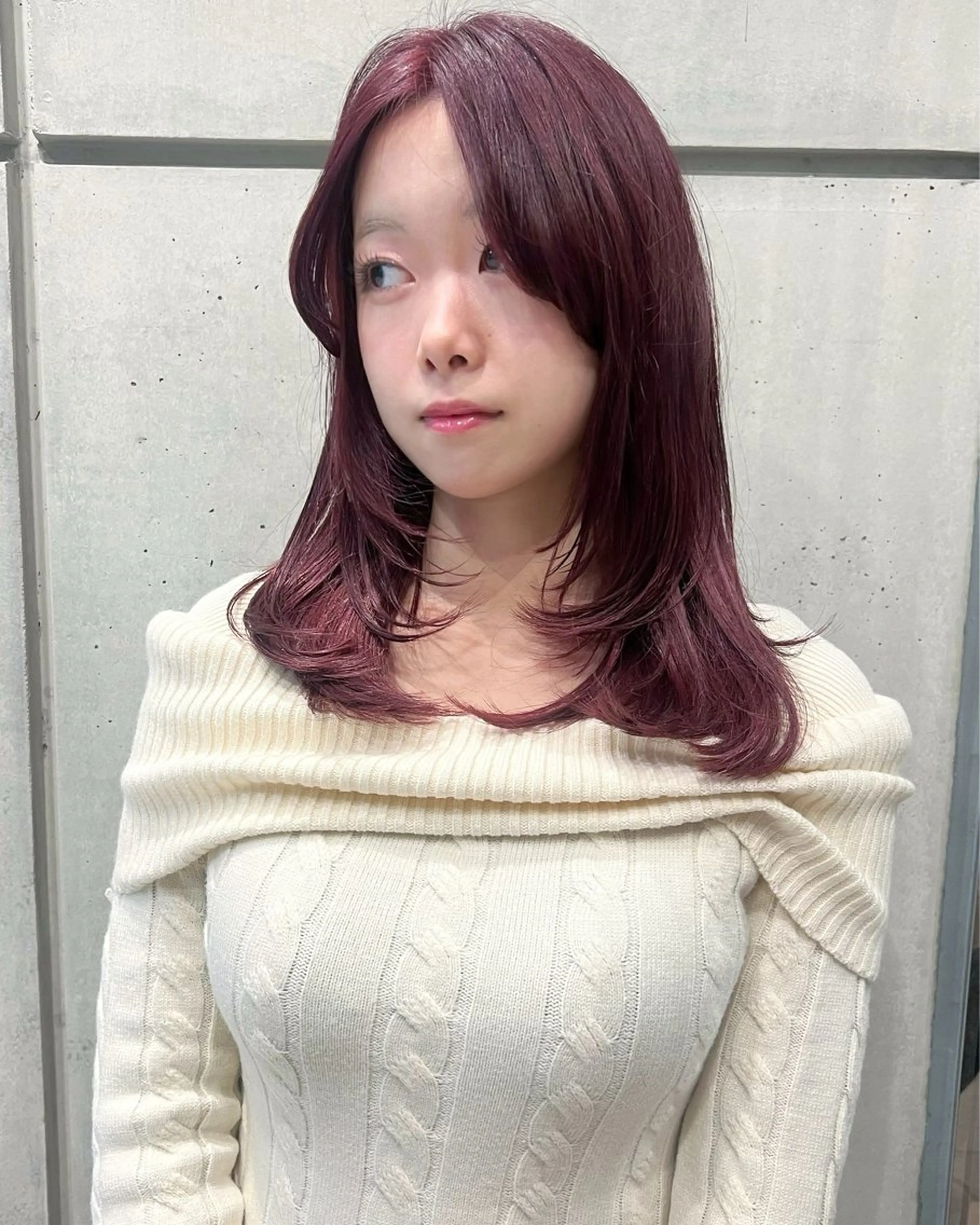ロング 韓国風カラー ピンクラベンダー 韓国風ヘア 名古屋美容室 Sopiリナのヘアスタイル