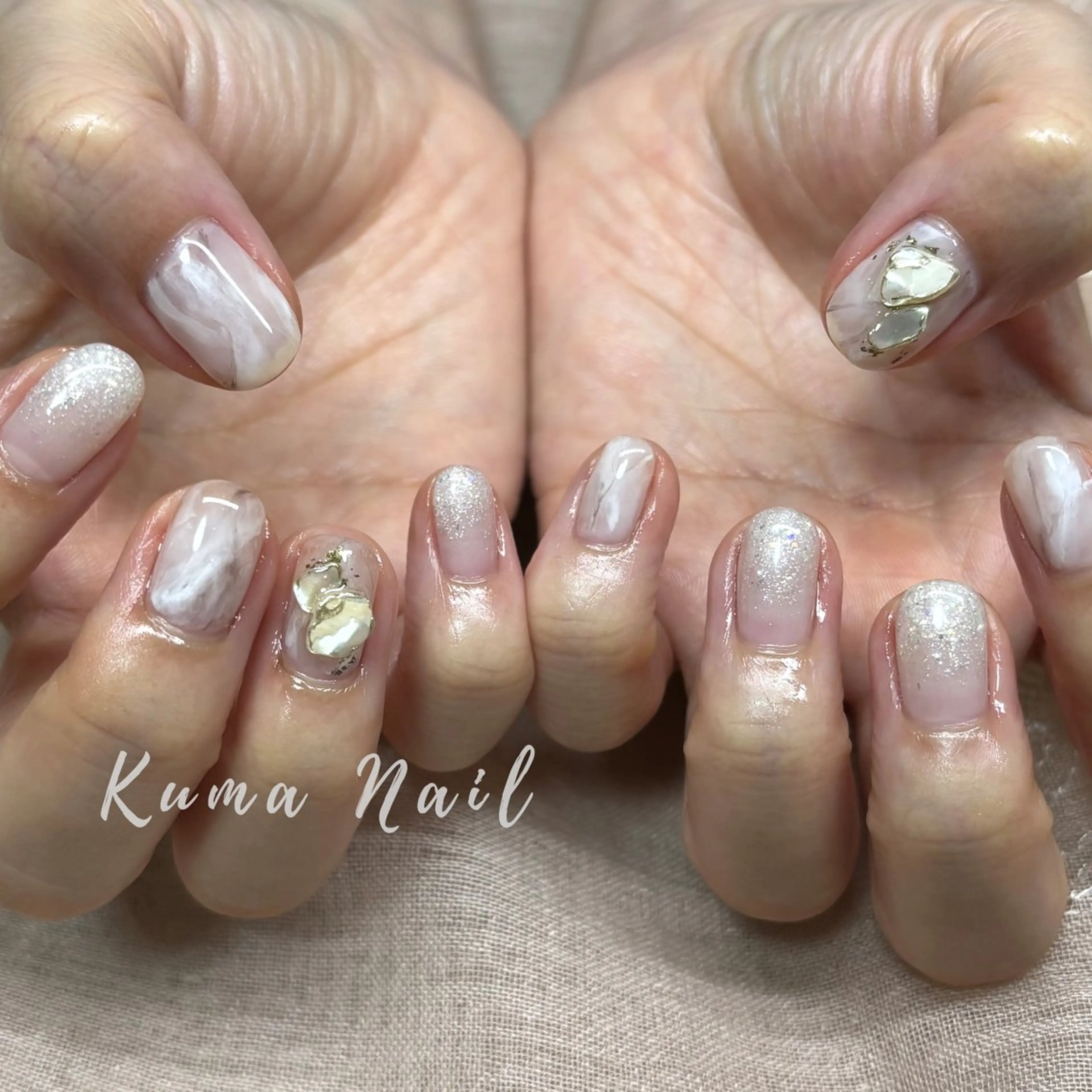 カラー ハンドネイル 藤が丘ネイル Kuma Nailのネイルデザイン