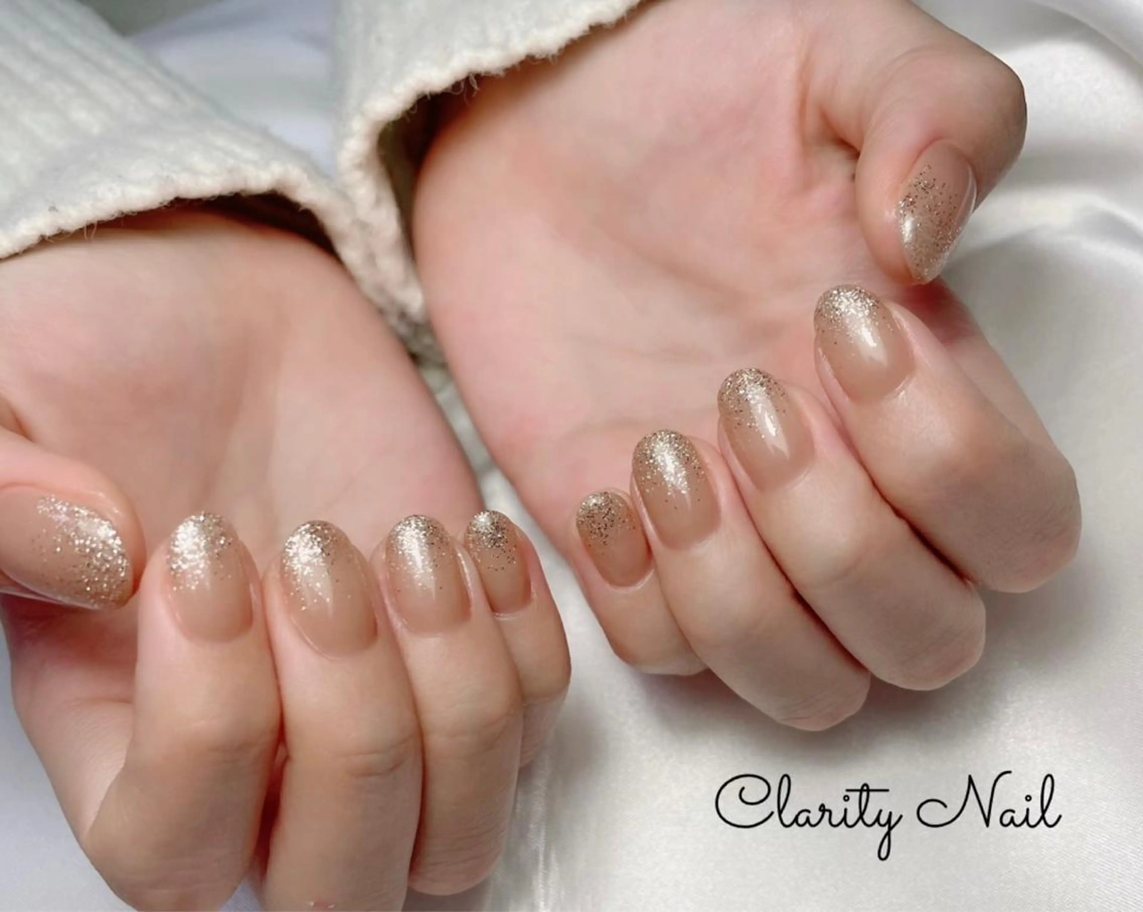ネイル グラデーション ラメ(グリッター) ラメグラデーション ハンドネイル Clarity Nailのネイルデザイン