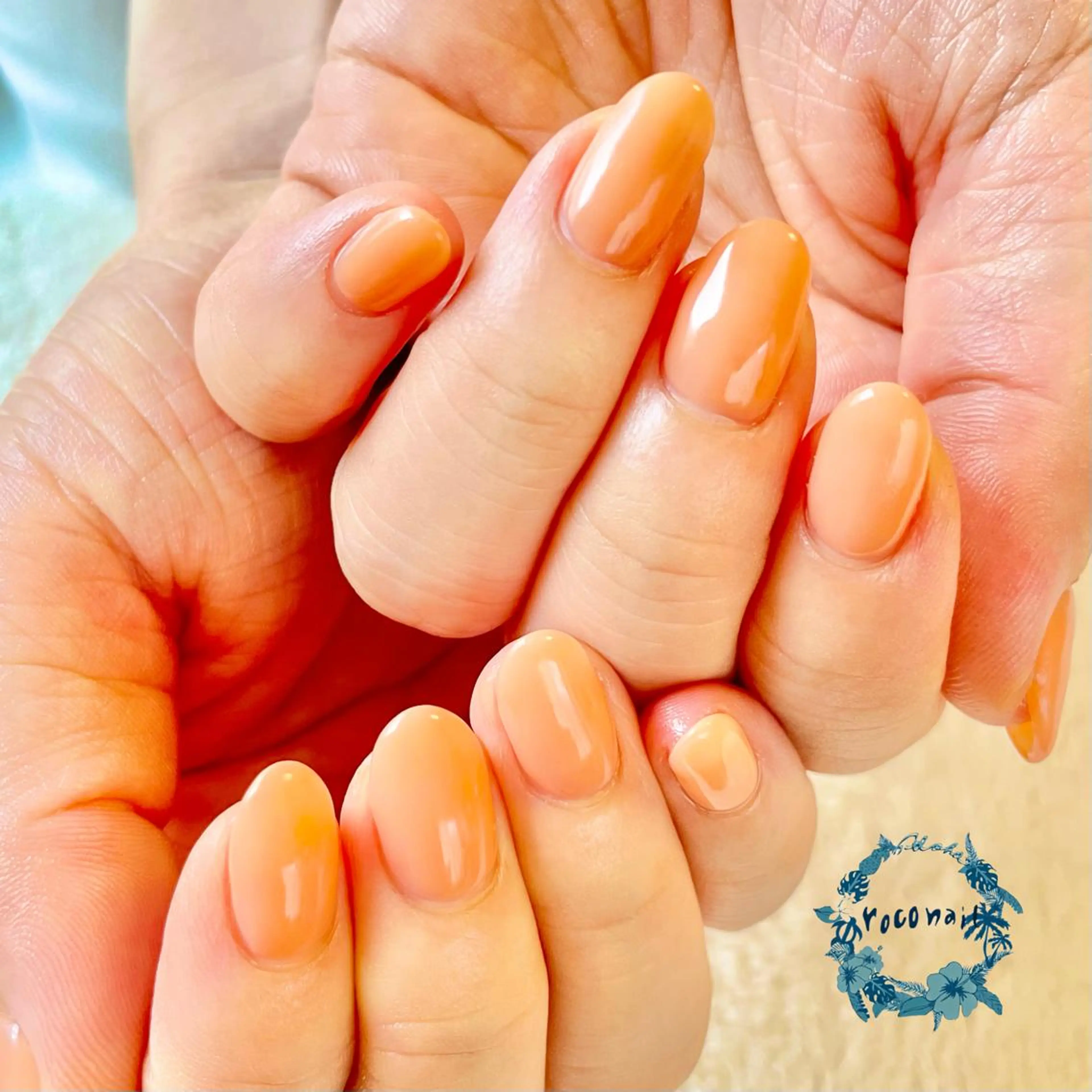 ネイル オレンジ ハンドネイル roconail ヒロコのネイルデザイン