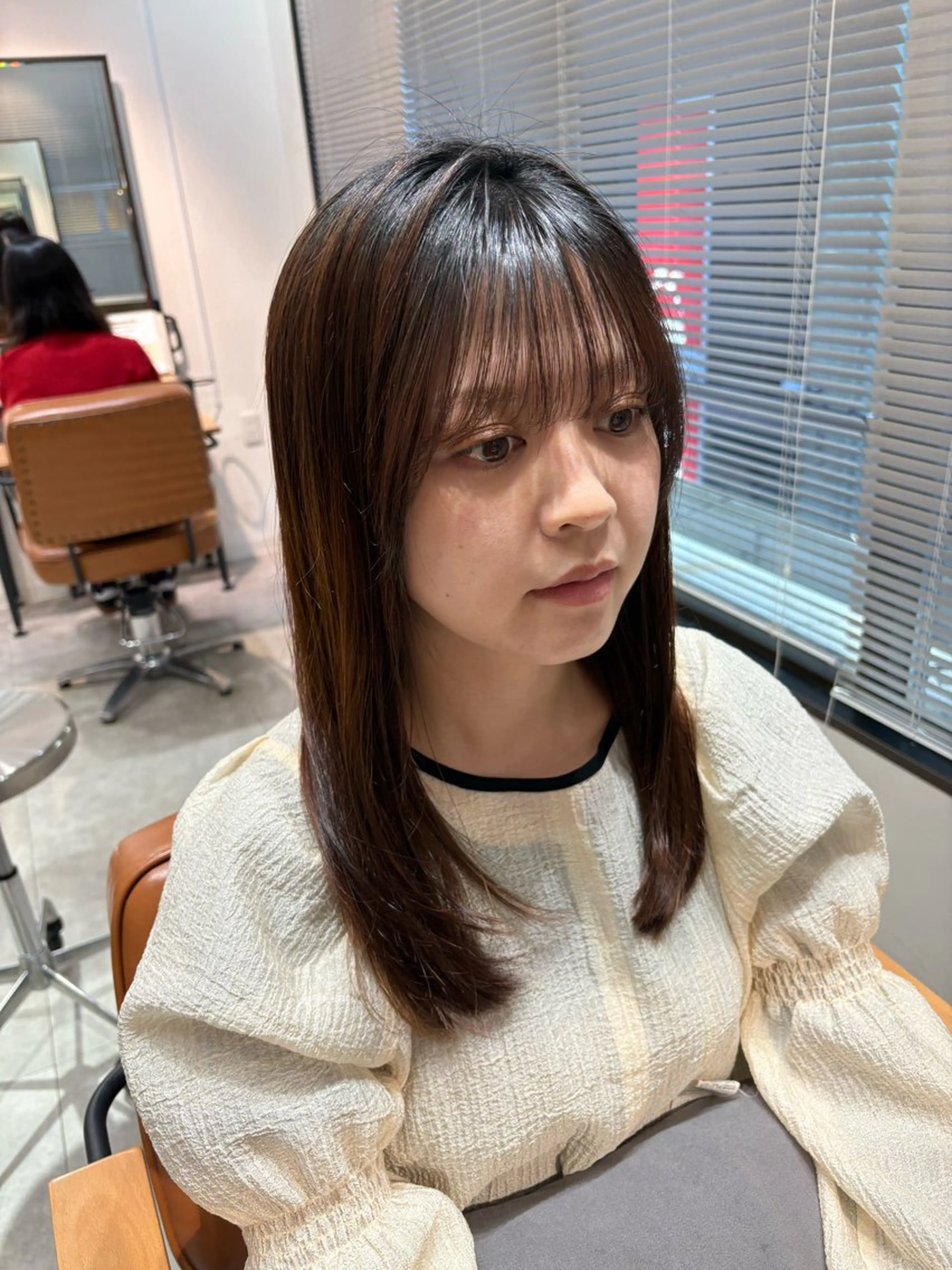 ロング カット 縮毛矯正 こうき/前髪割れ癖 改善/カット/カラーのヘアスタイル