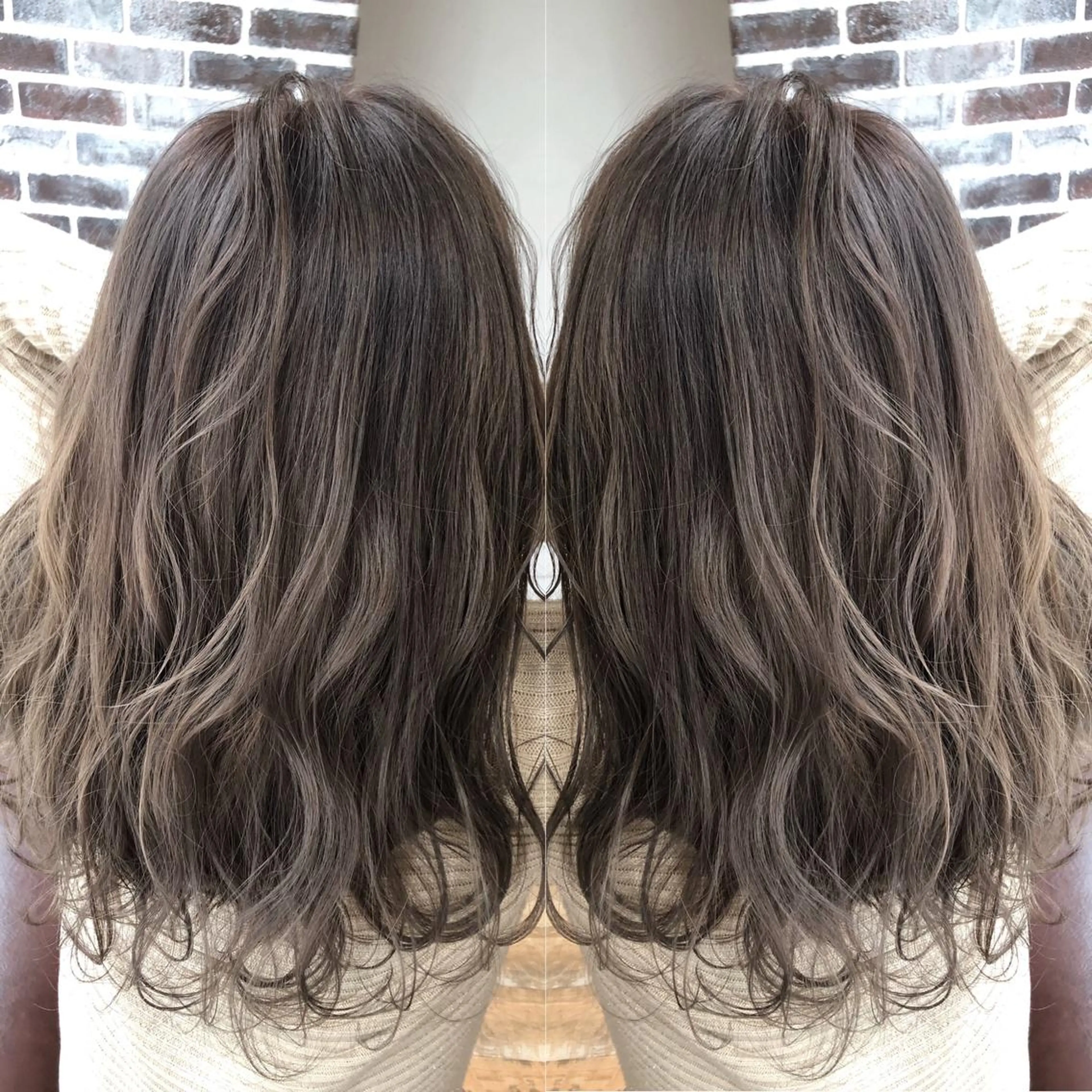 ロング カラー アディクシーカラー ブリーチ グレージュ カット ヘアカラー トリートメント ヘッドスパ 木下大地 HAIR  Oneのヘアスタイル