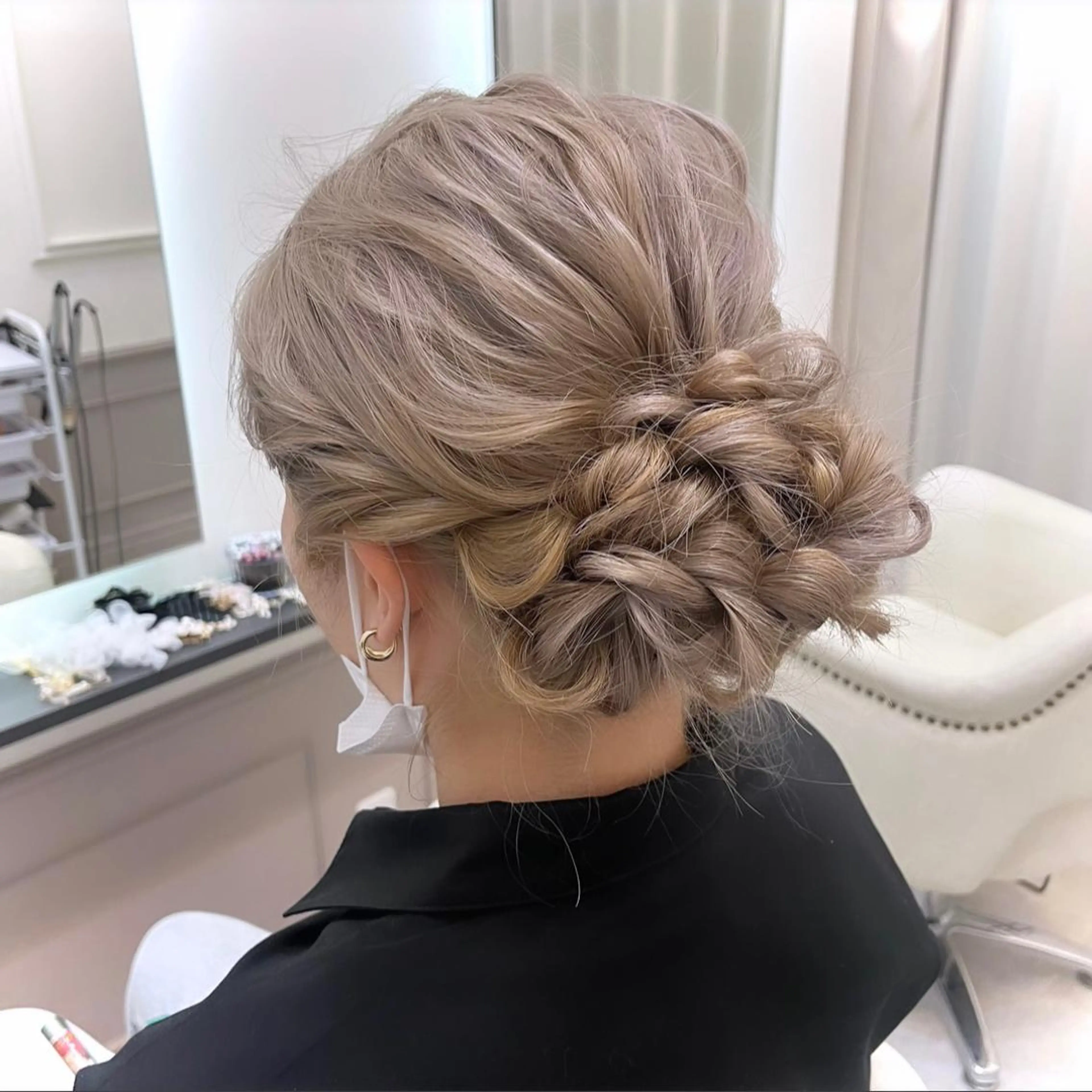 ロング ヘアアレンジ 結婚式・ブライダル ヘアセット lien ヒジリのヘアスタイル