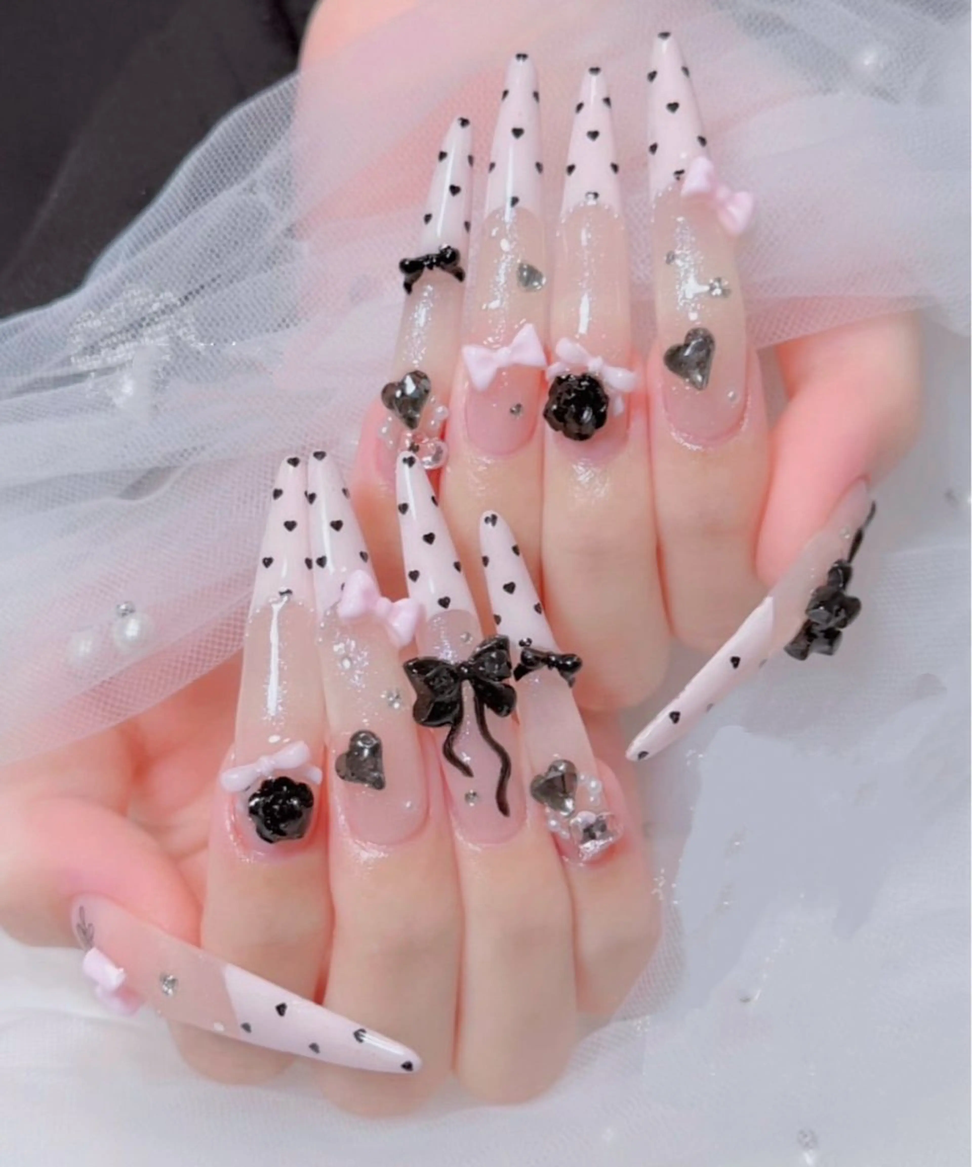 ネイル チークネイル 長さ出し フレンチネイル ジェルネイル 韓国ネイル ハンドネイル Any nail新大久保店のネイルデザイン