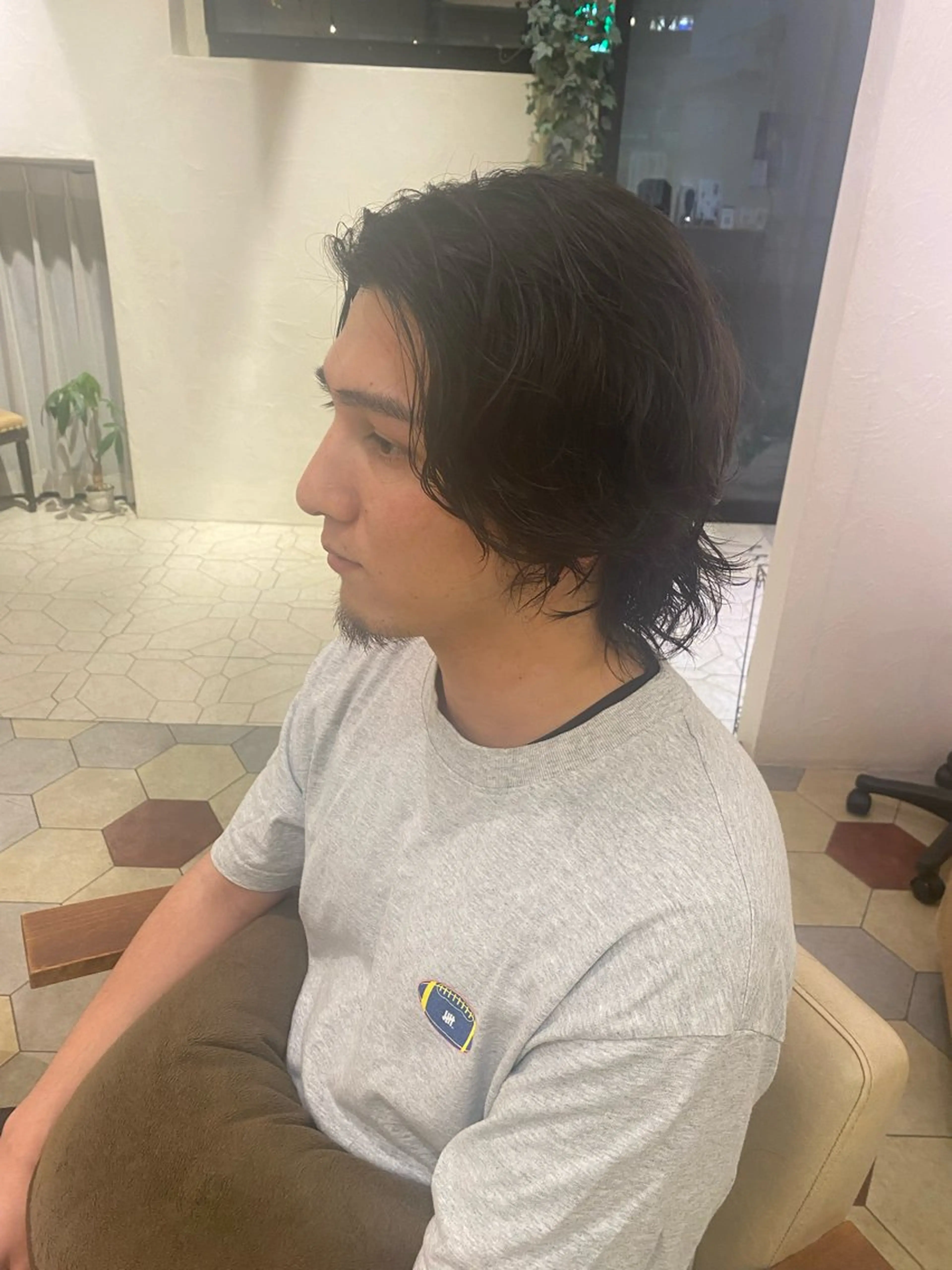 セミロング パーマ メンズ カット パーマ 菊池大一 溝の口パーマのヘアスタイル