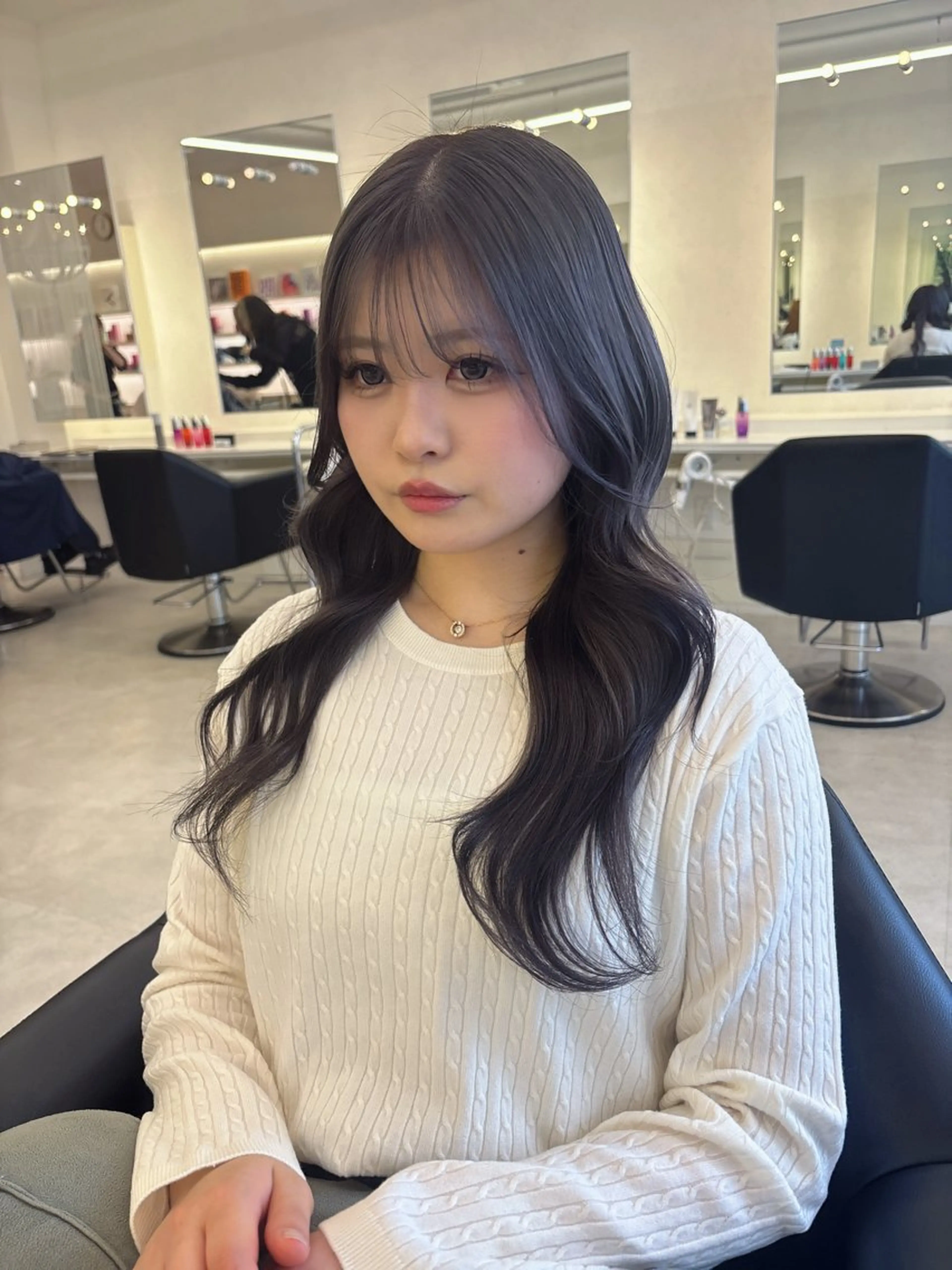 ロング カラー ヘアカラー ParveMix 楠本結菜のヘアスタイル