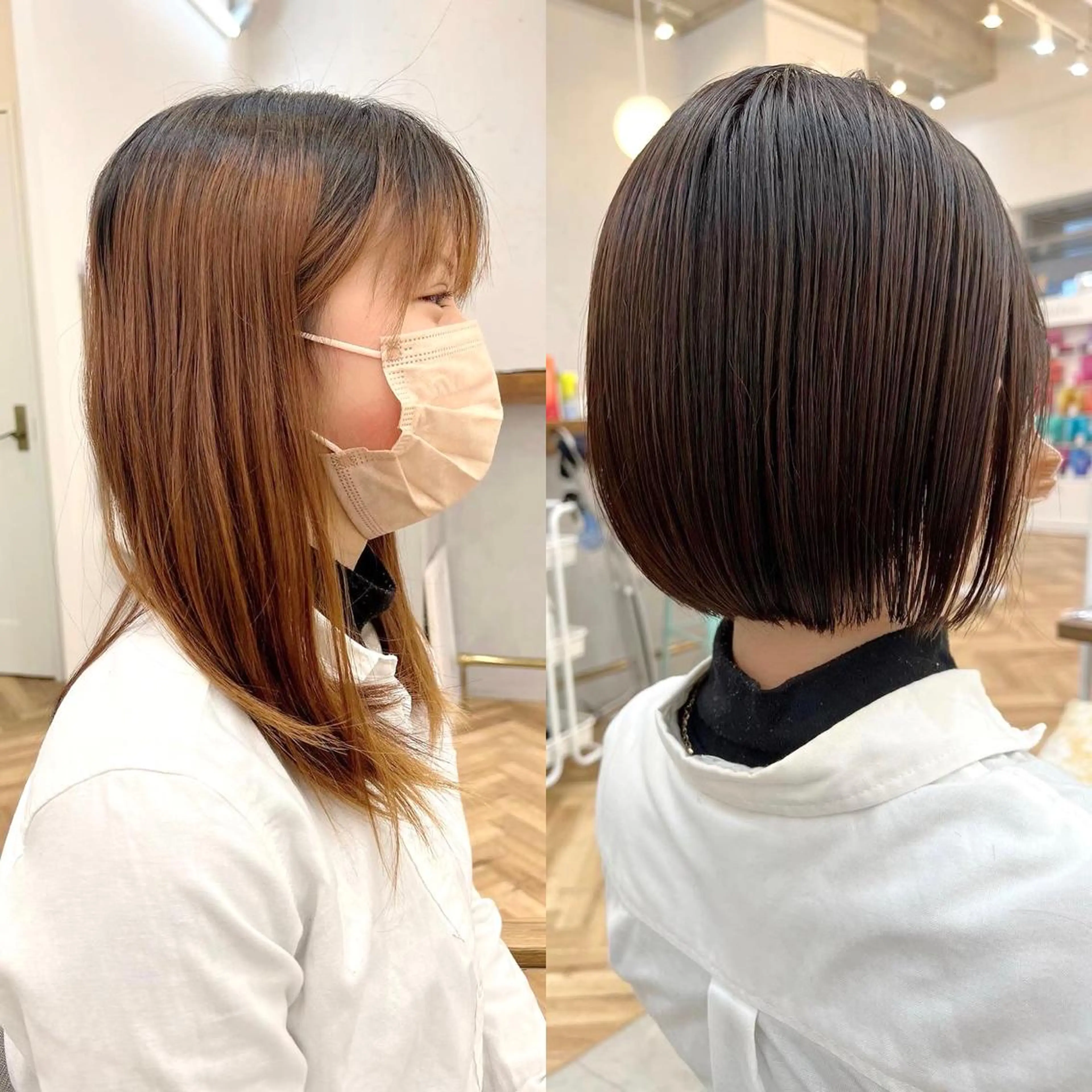 ショート カラー ブラウンカラー ダークブラウン ボブ ROMMY. ロミーのヘアスタイル