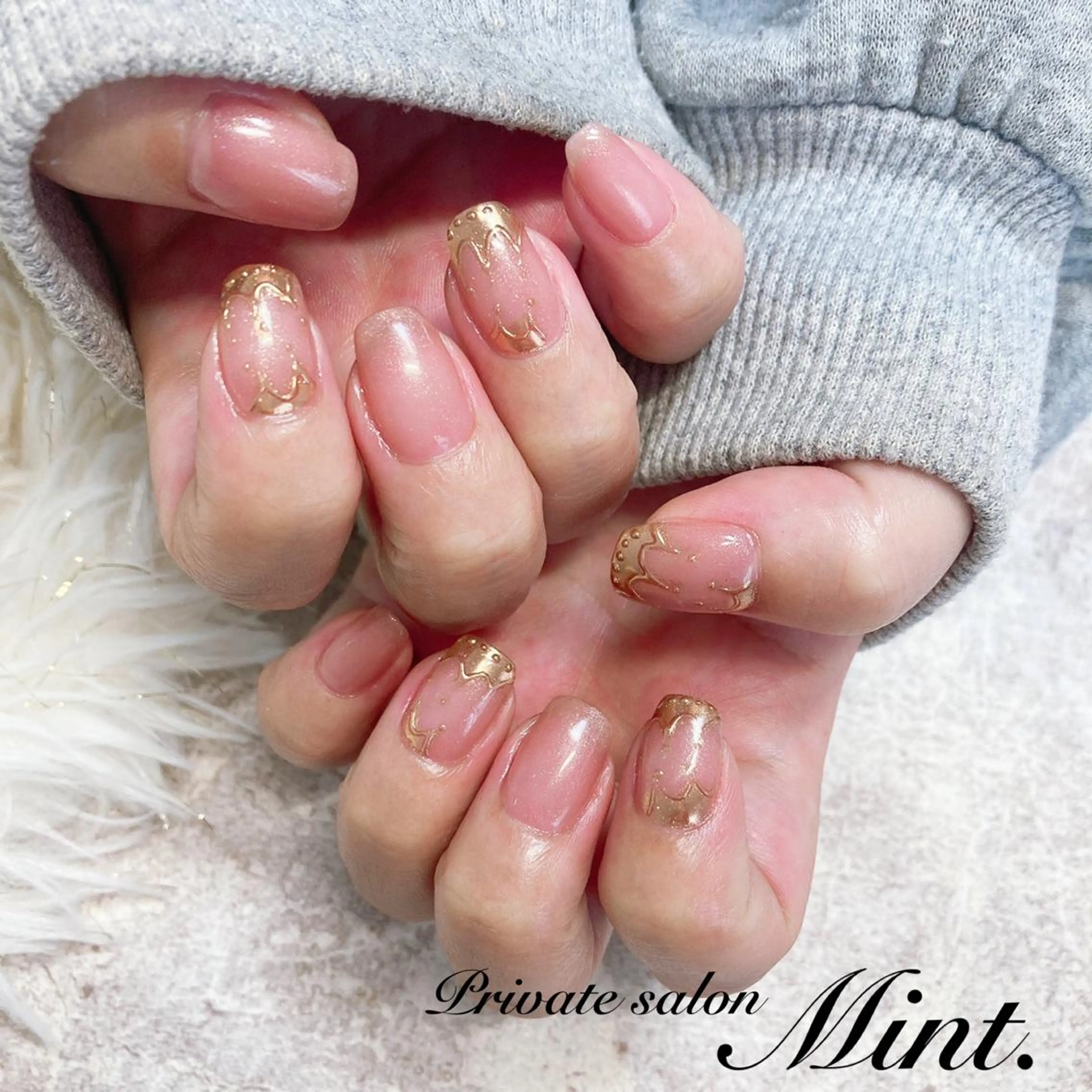 ショート ネイル ジェルネイル ミラーネイル ハンドネイル Mint. nailのネイルデザイン