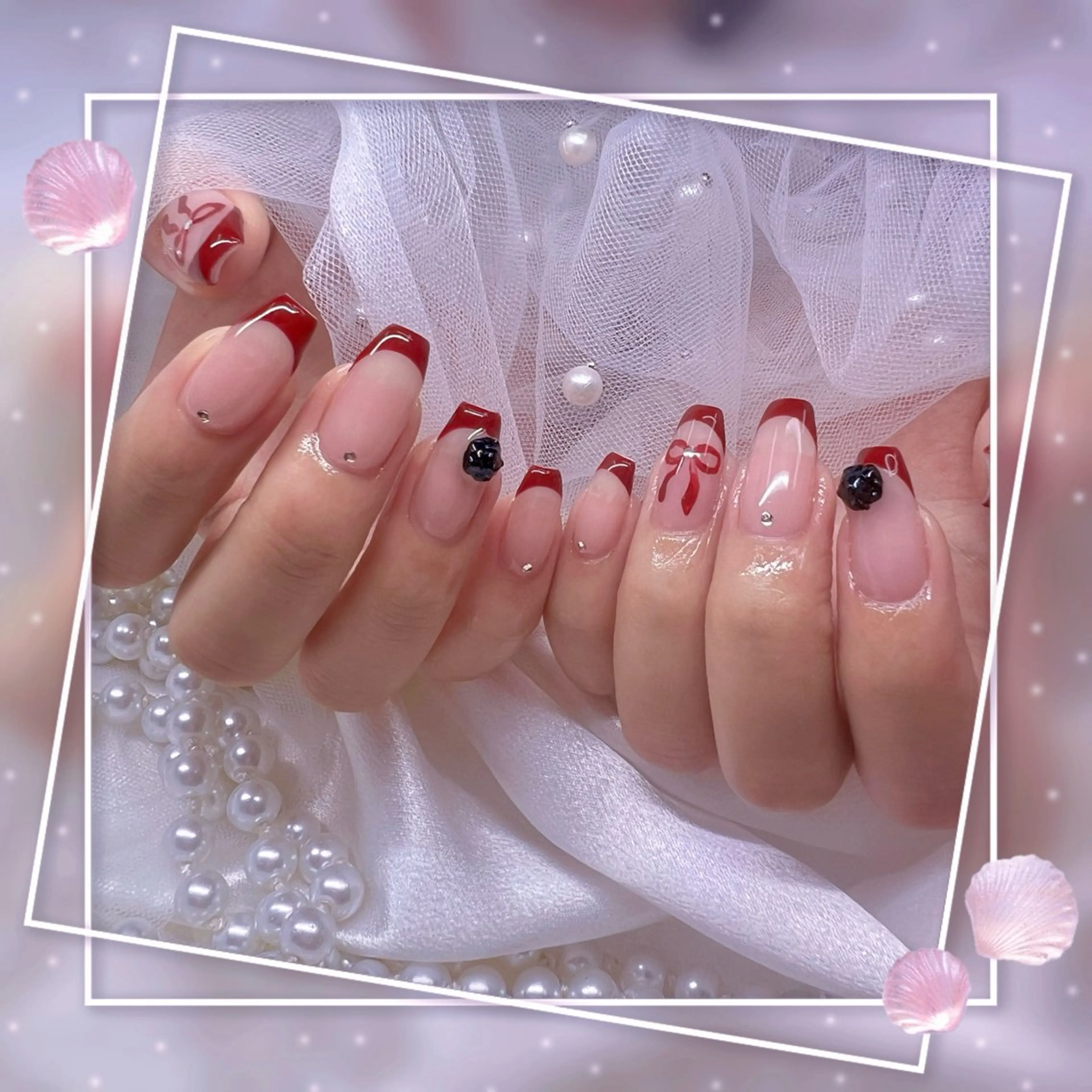 ネイル チークネイル フレンチネイル グラデーション マグネットネイル マグネットフレンチ ハンドネイル Chill Nailsalonのネイルデザイン