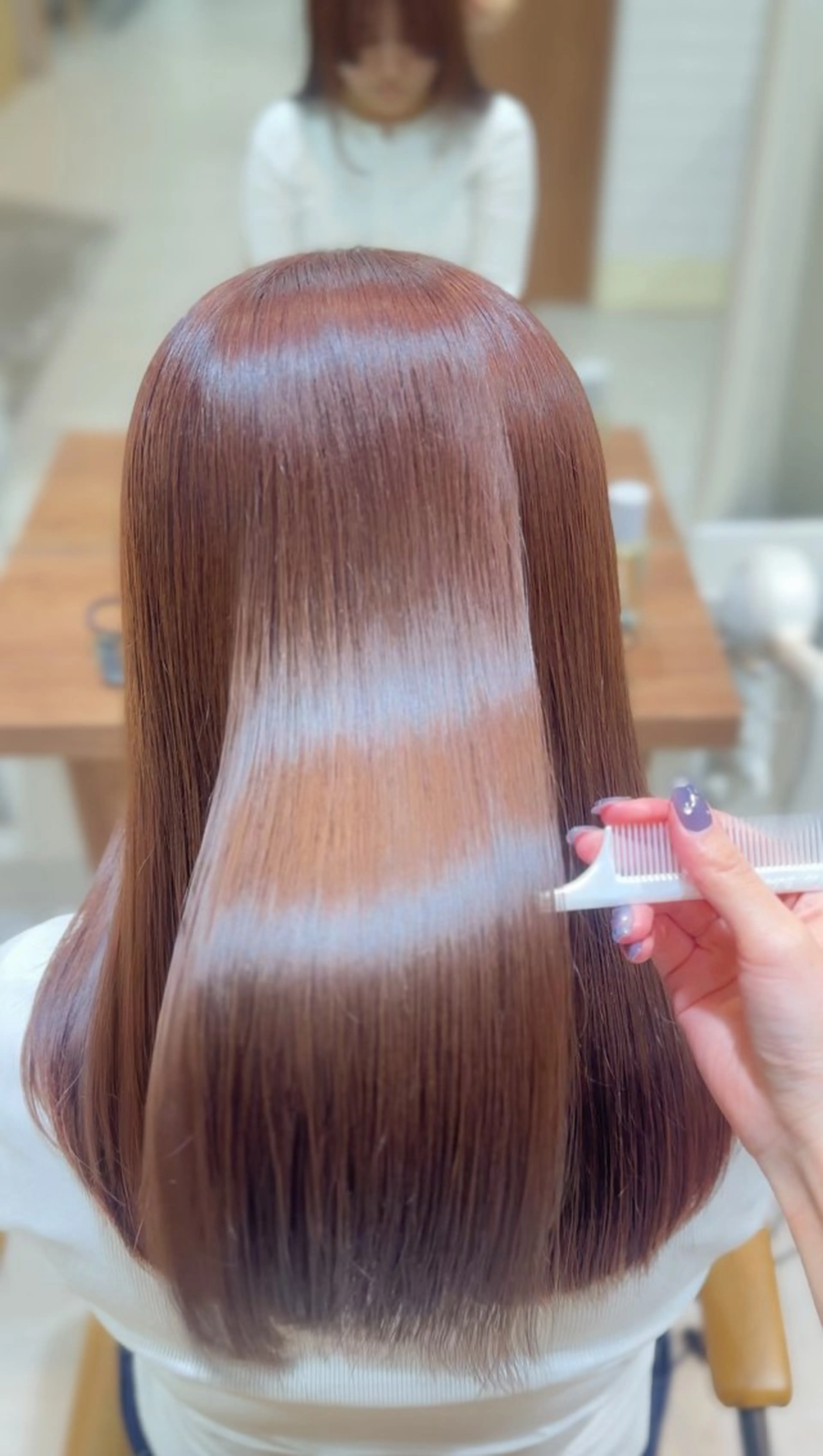 巻ける縮毛矯正✨×似合わせカット×1stepトリートメント/縮毛矯正と外部補習トリートメントでサラサラに🫧の写真