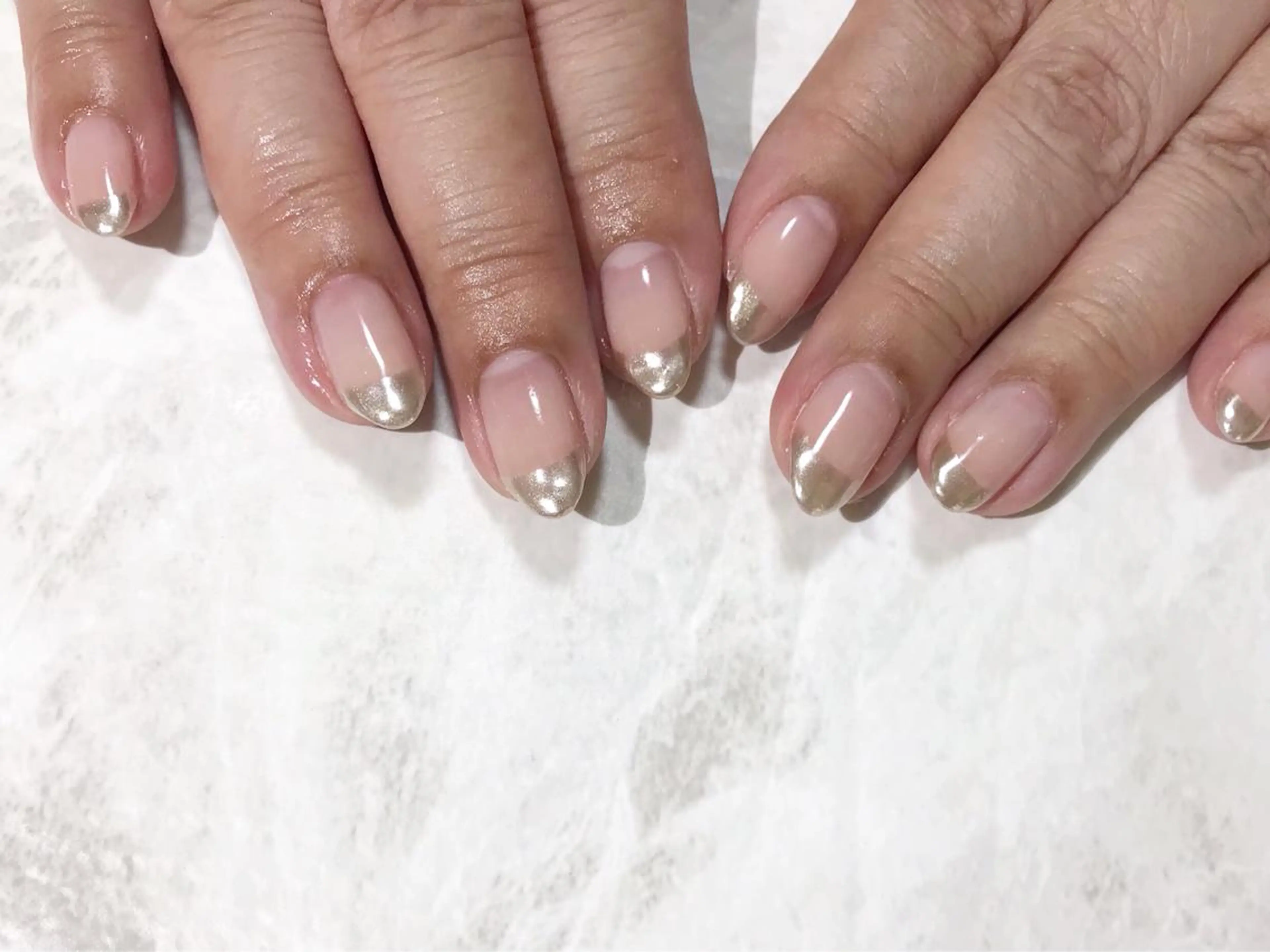 ネイル フットネイル フレンチネイル ミラーネイル ニュアンスネイル シンプルネイル nail fufla ♡yamane♡のネイルデザイン