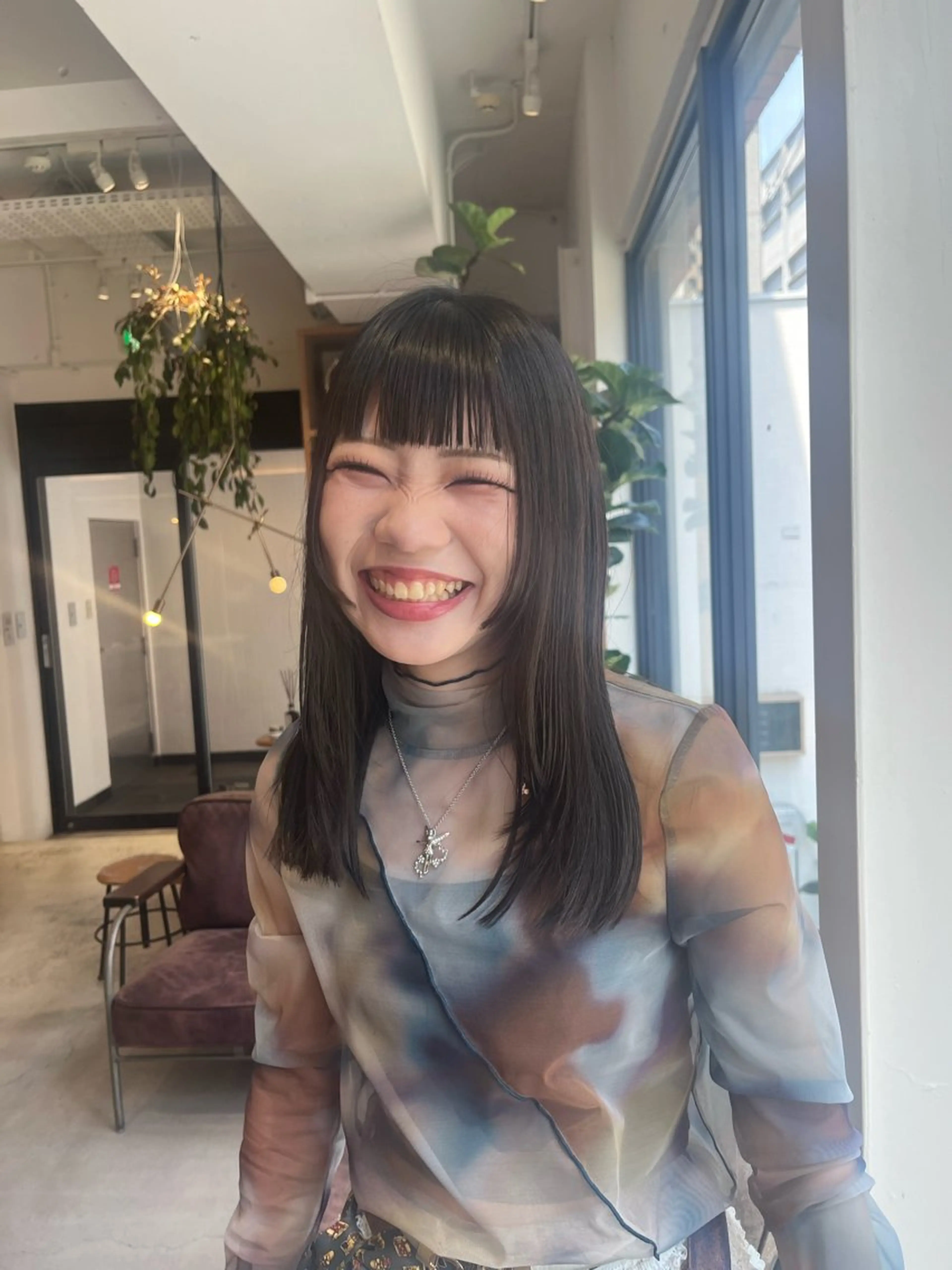 ミディアム 顔周りカット Yamamoto Hana/京都美容室のヘアスタイル