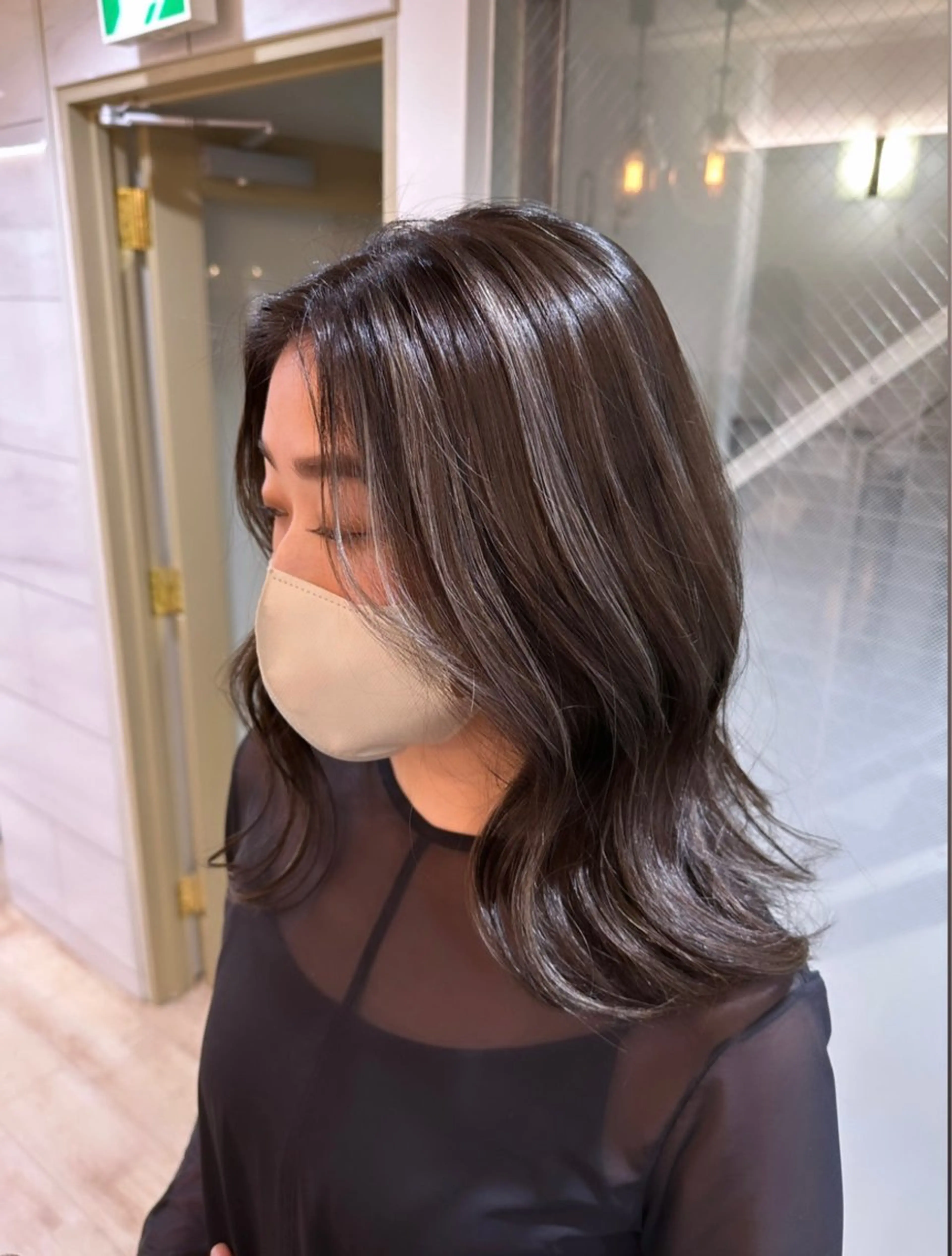 ミディアム カラー ハイライトカラー ハイライト ヘアカラー ♡韓国ヘア♡遠藤 美夢のヘアスタイル