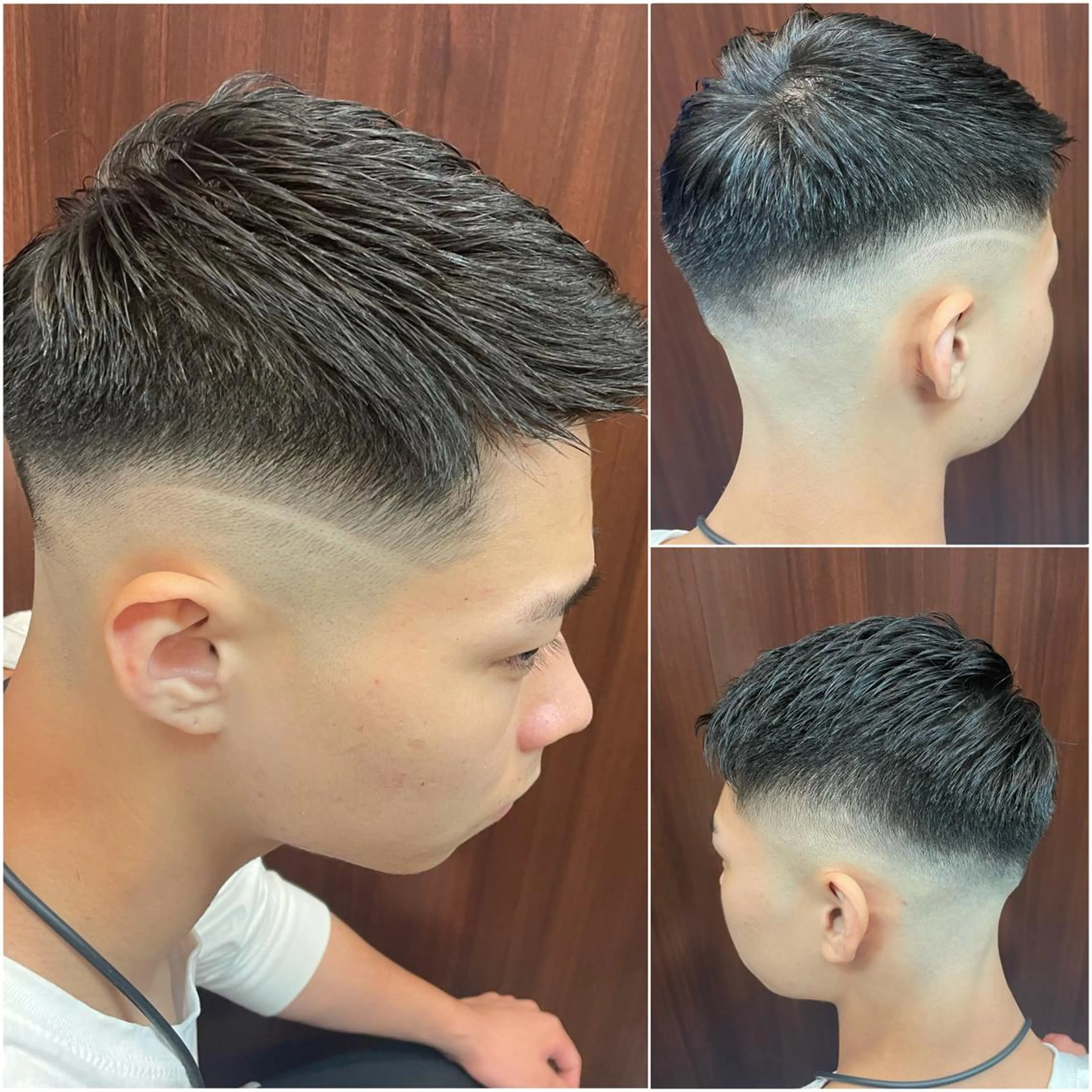 🔵men'sフェードカットコース(顔剃り込み)+保湿パックの写真