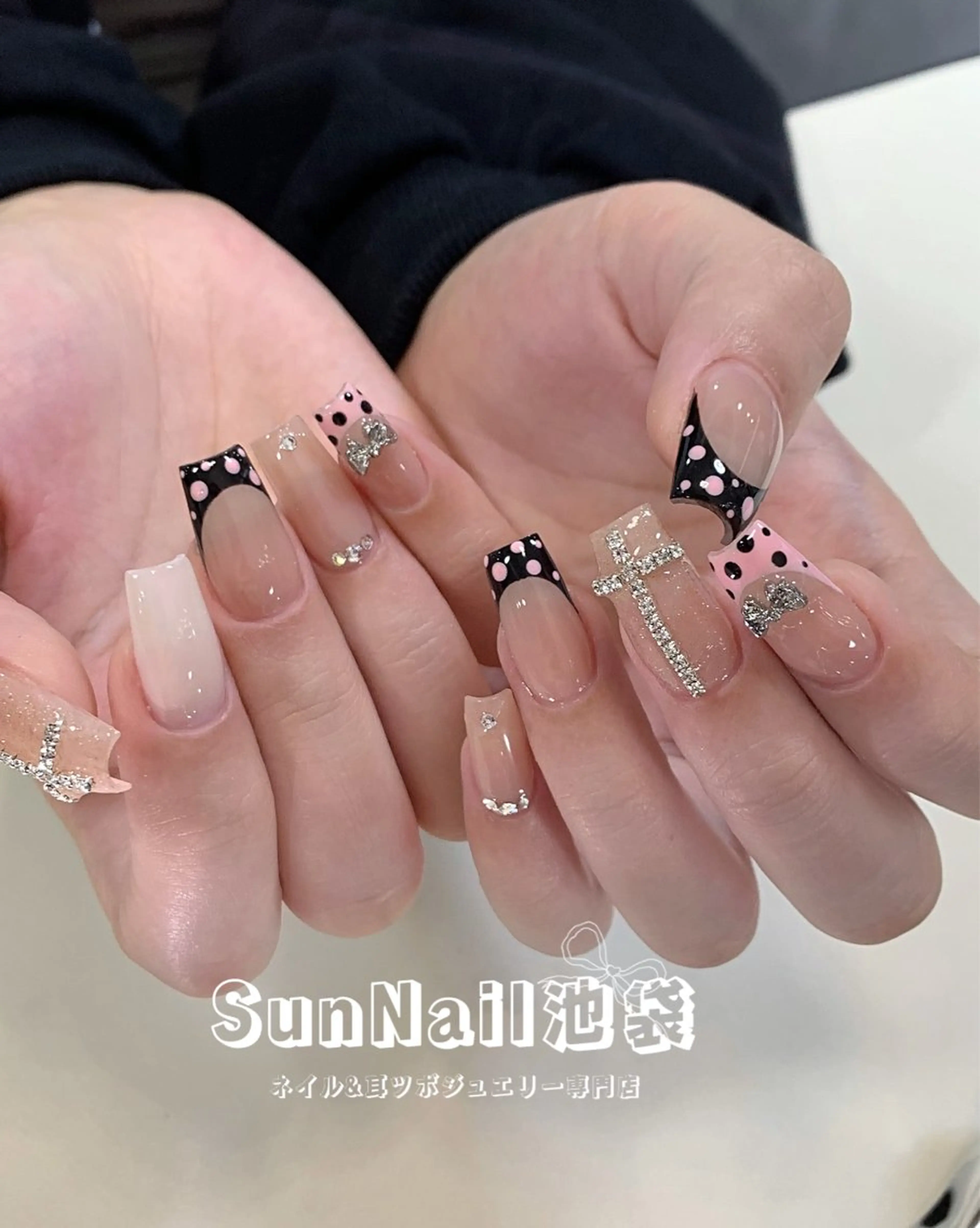 ネイル チークネイル 長さ出し フレンチネイル ガーリー 韓国ネイル ハンドネイル ハンドケア Sun Nail 池袋のエステ・リラクイメージ
