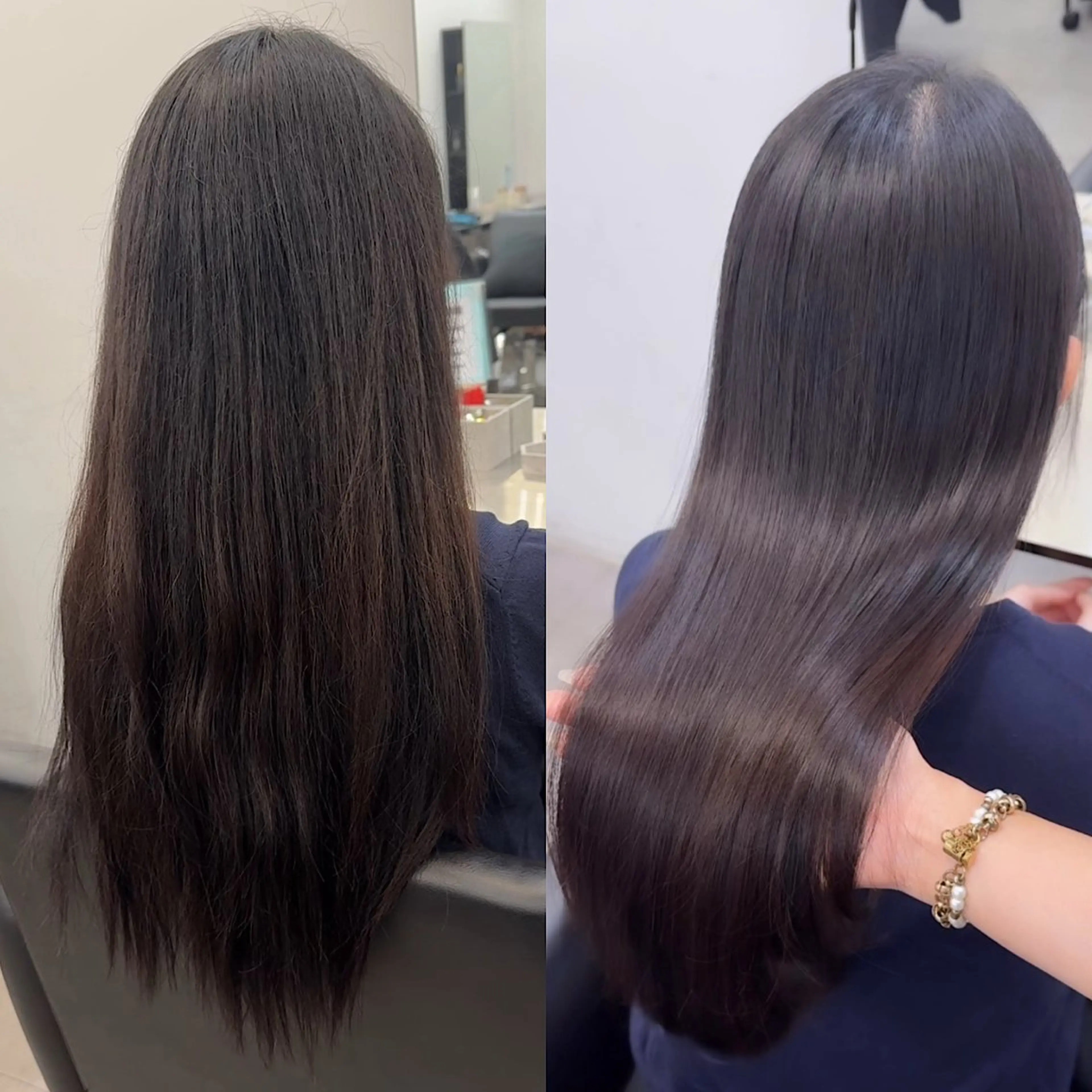 ロング カラー パーマ 顔周りカット 小顔カット 縮毛矯正 ストレートパーマ カット ヘアカラー 縮毛矯正 トリートメント 巻ける縮毛矯正 Sachi🐰のヘアスタイル