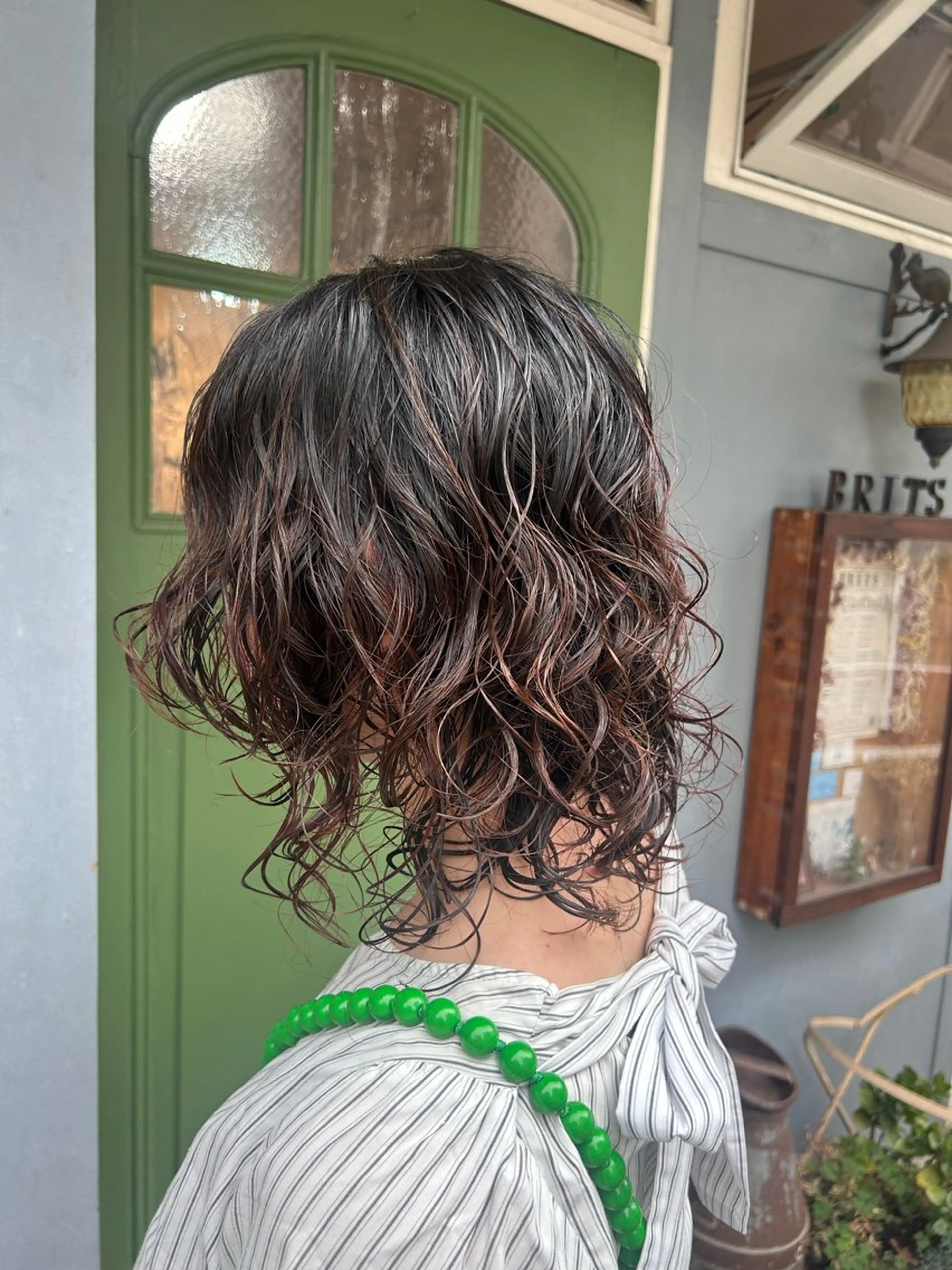 ミディアム パーマ カット パーマ トリートメント 清水千優/パーマ/透 明感カラー/メンズのヘアスタイル