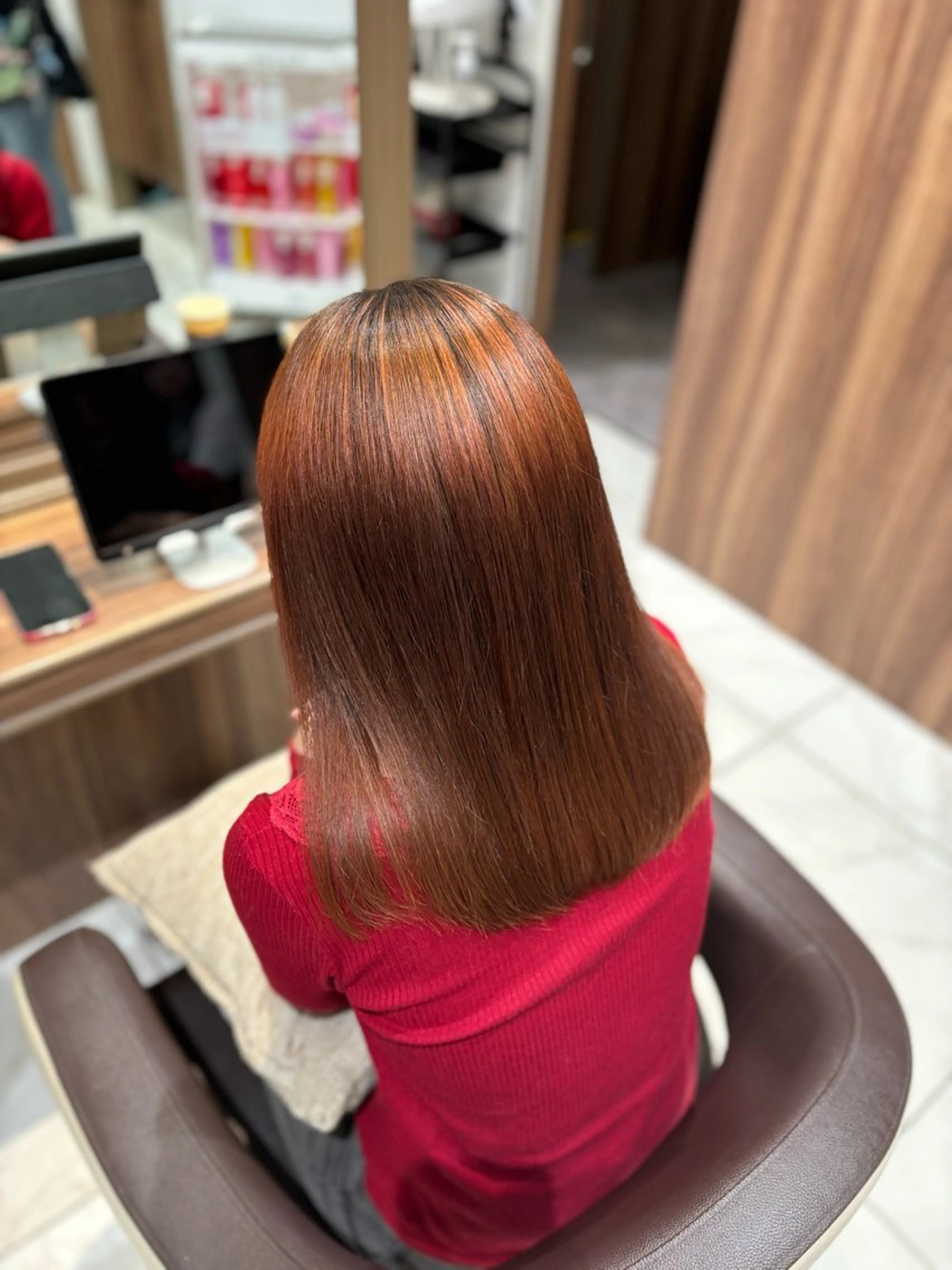 セミロング パーマ 縮毛矯正 ゆるふわパーマ🌸/ ハイトーン/あゆみのヘアスタイル