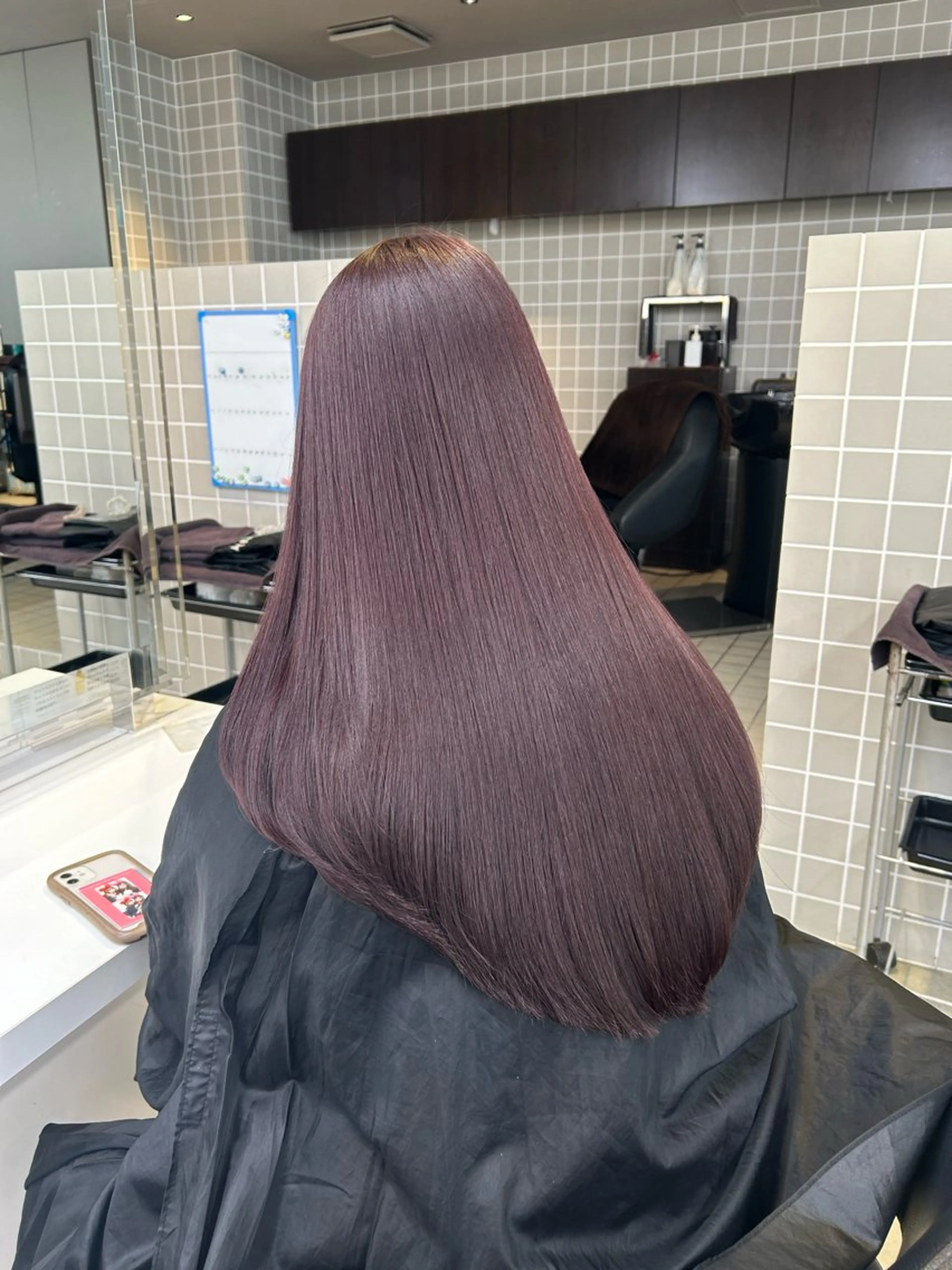 セミロング カラー ヘアアレンジ ブリーチ ダブルカラー ブリーチなしカラー パープルカラー 💎韓国/ レイヤー カット/ 暖色🫧のヘアスタイル