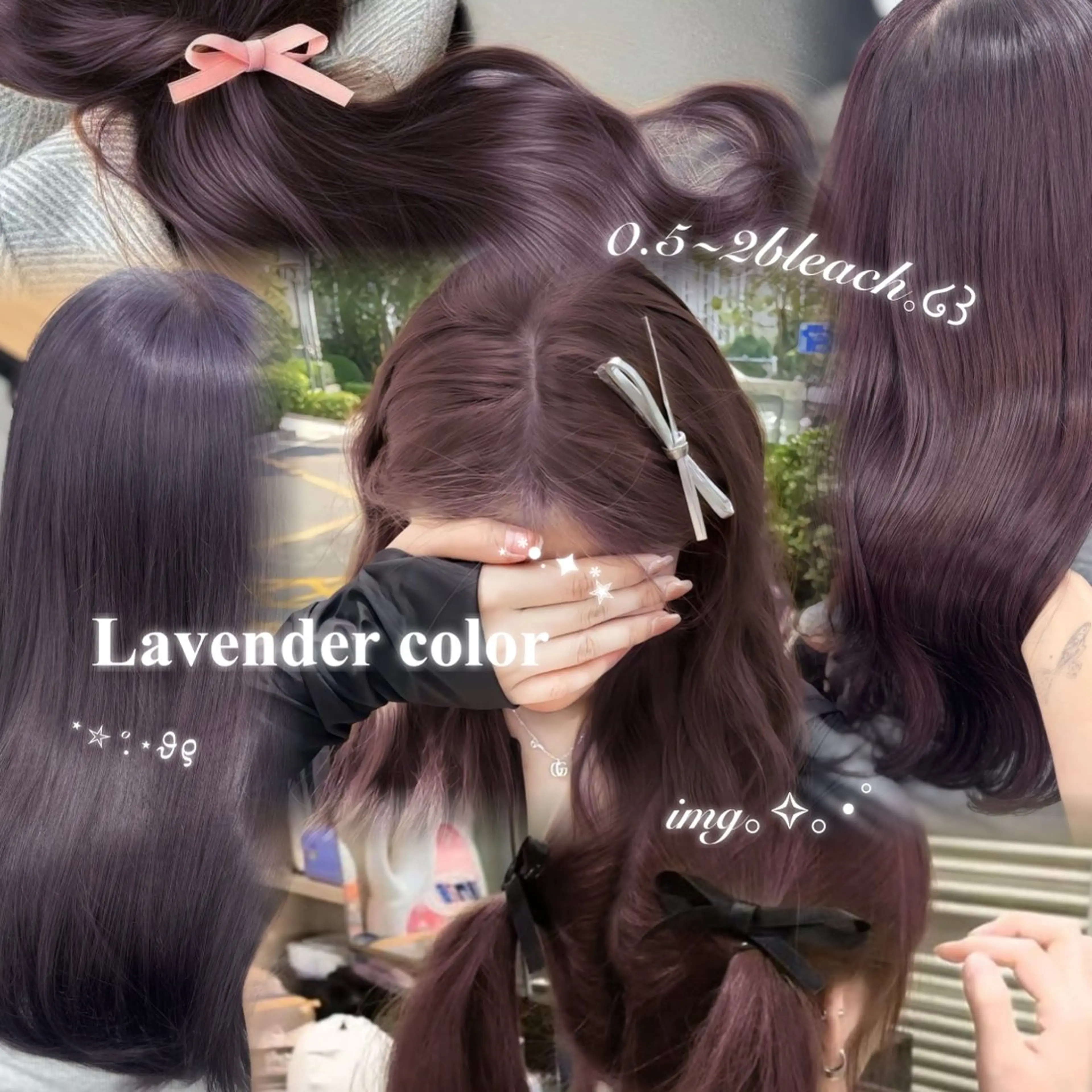 セミロング カラー ヘアアレンジ ヘアカラー トリートメント ヘッドスパ ヘアセット 🤍淡色ピンク&ラベ ンダーYUKI🤍のヘアスタイル