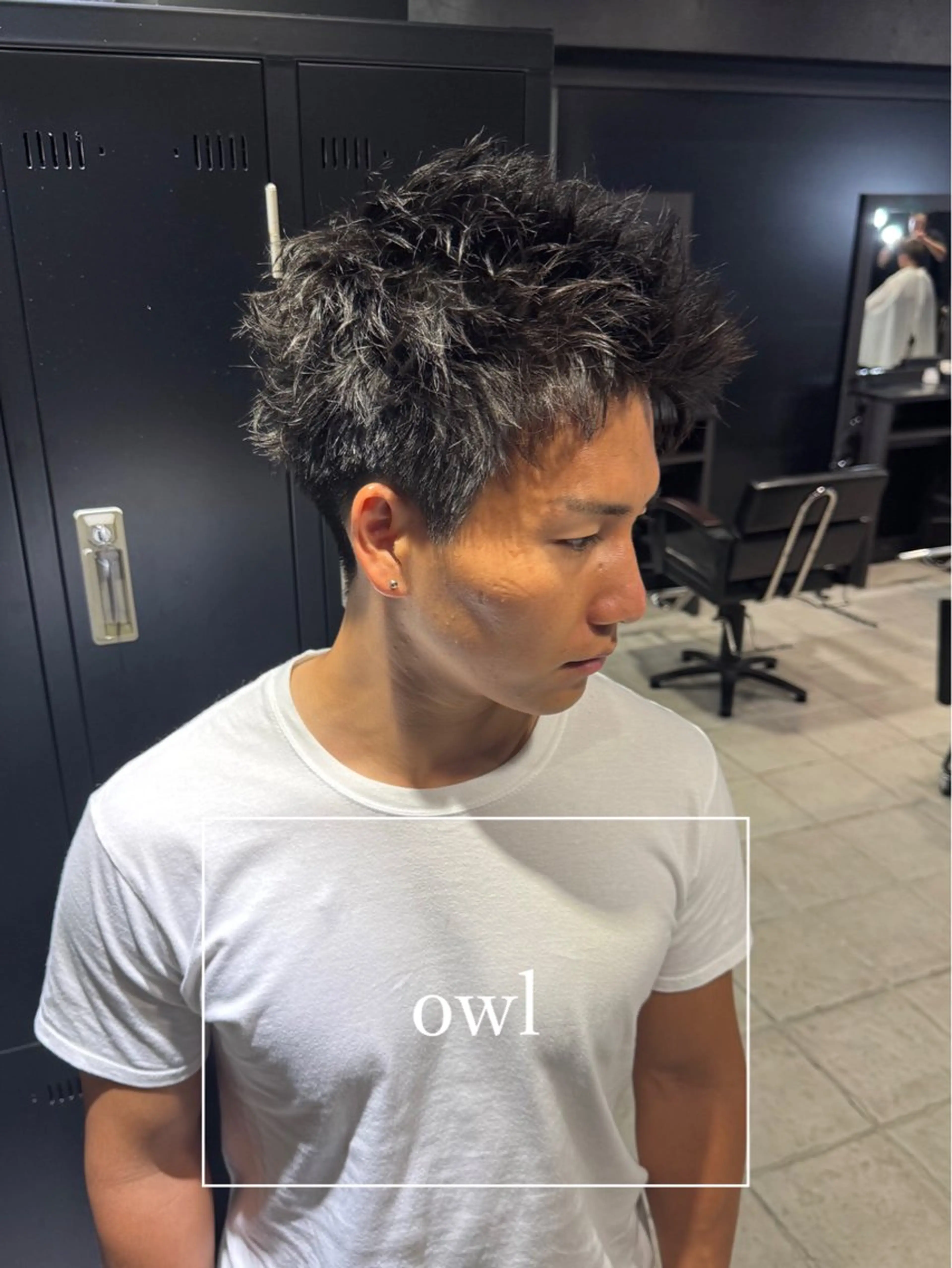 ショート パーマ ヘアアレンジ メンズ メンズパーマ スパイキーショート ショートヘア カット パーマ メンズ専門 美容師✨ アメ村 堀江颯瑛のヘアスタイル
