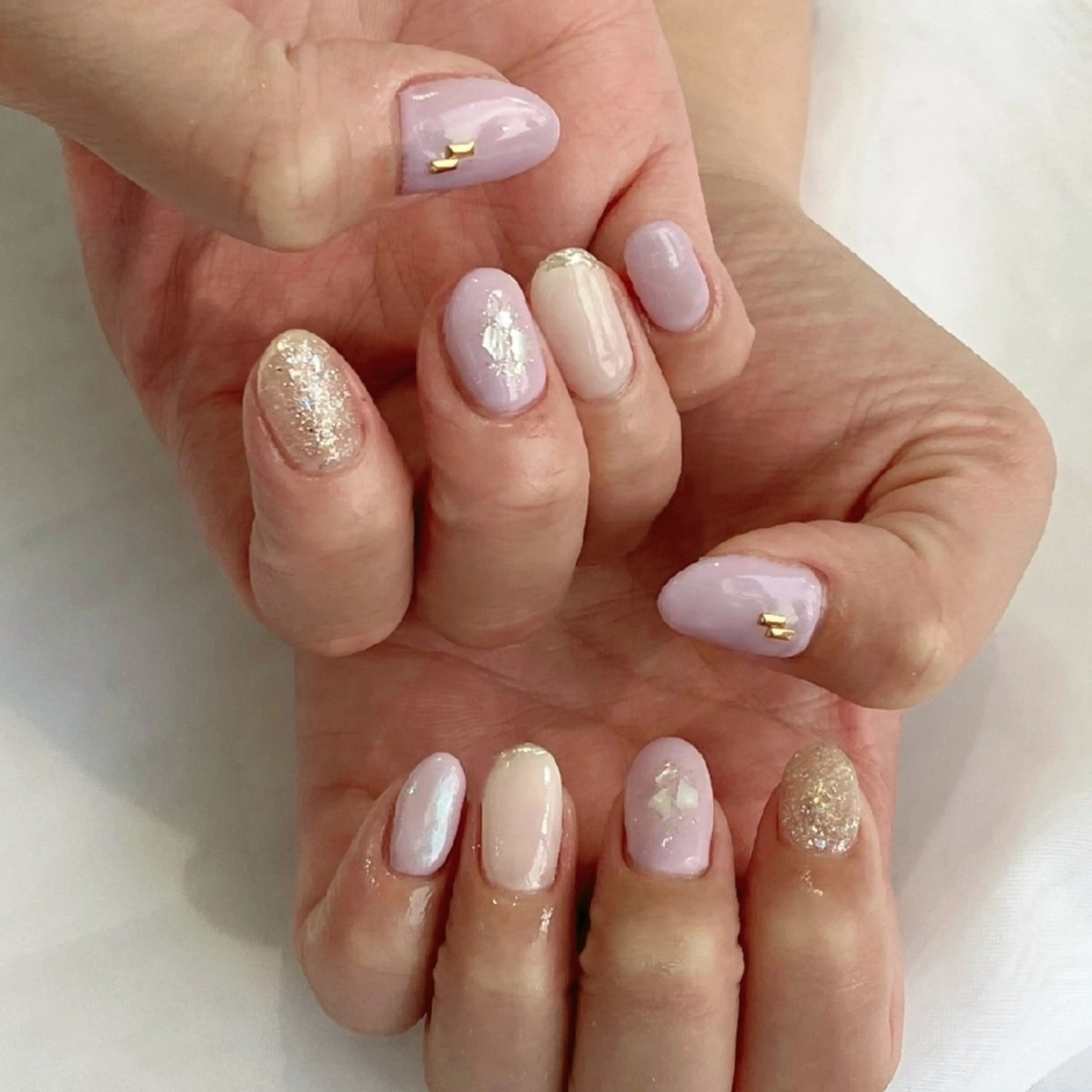 ネイル オーロラネイル ミラーネイル パステルネイル 春ネイル ハンドネイル felicita fumi♡のネイルデザイン