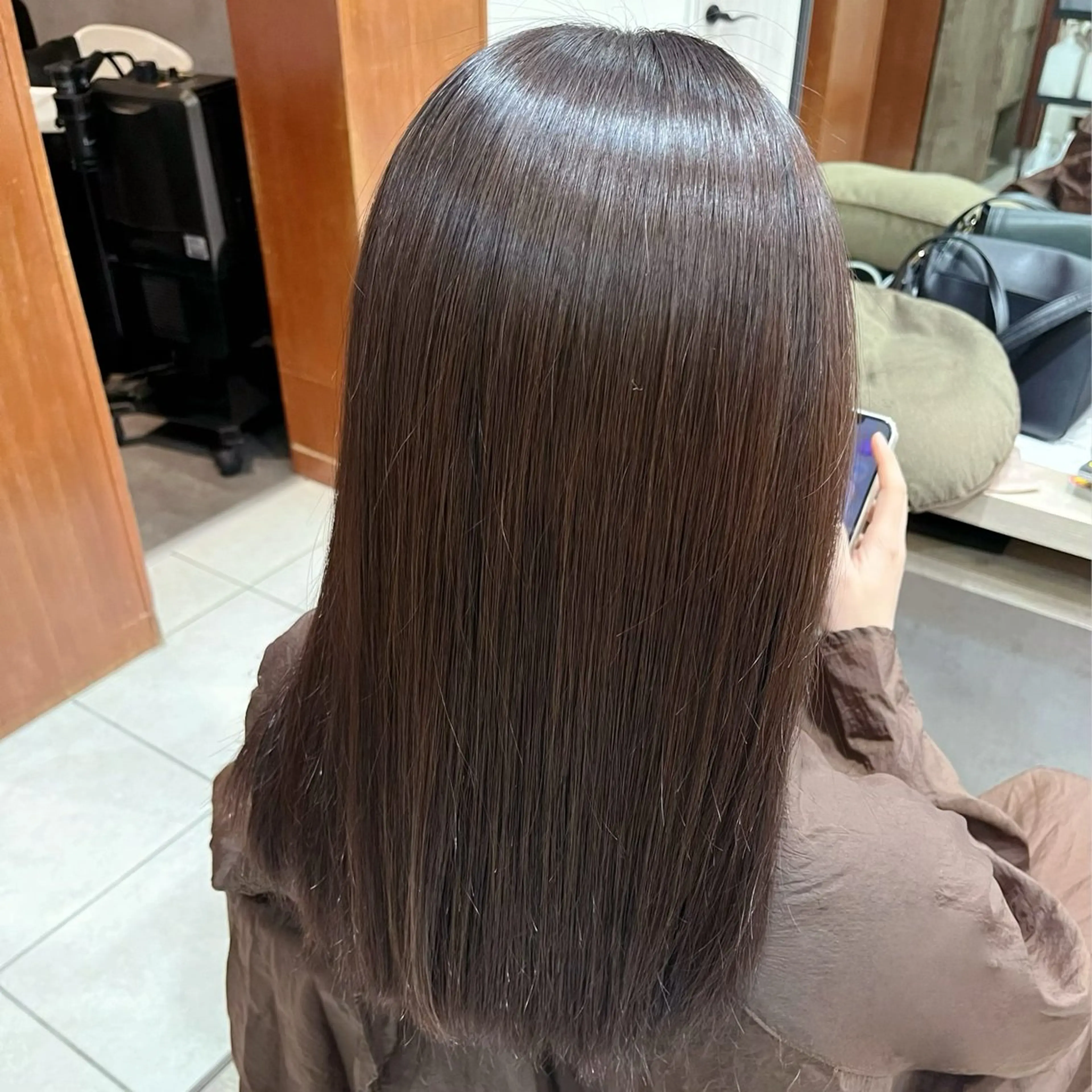 ロング カラー ヘアカラー 縮毛矯正 小川 夏実のヘアスタイル