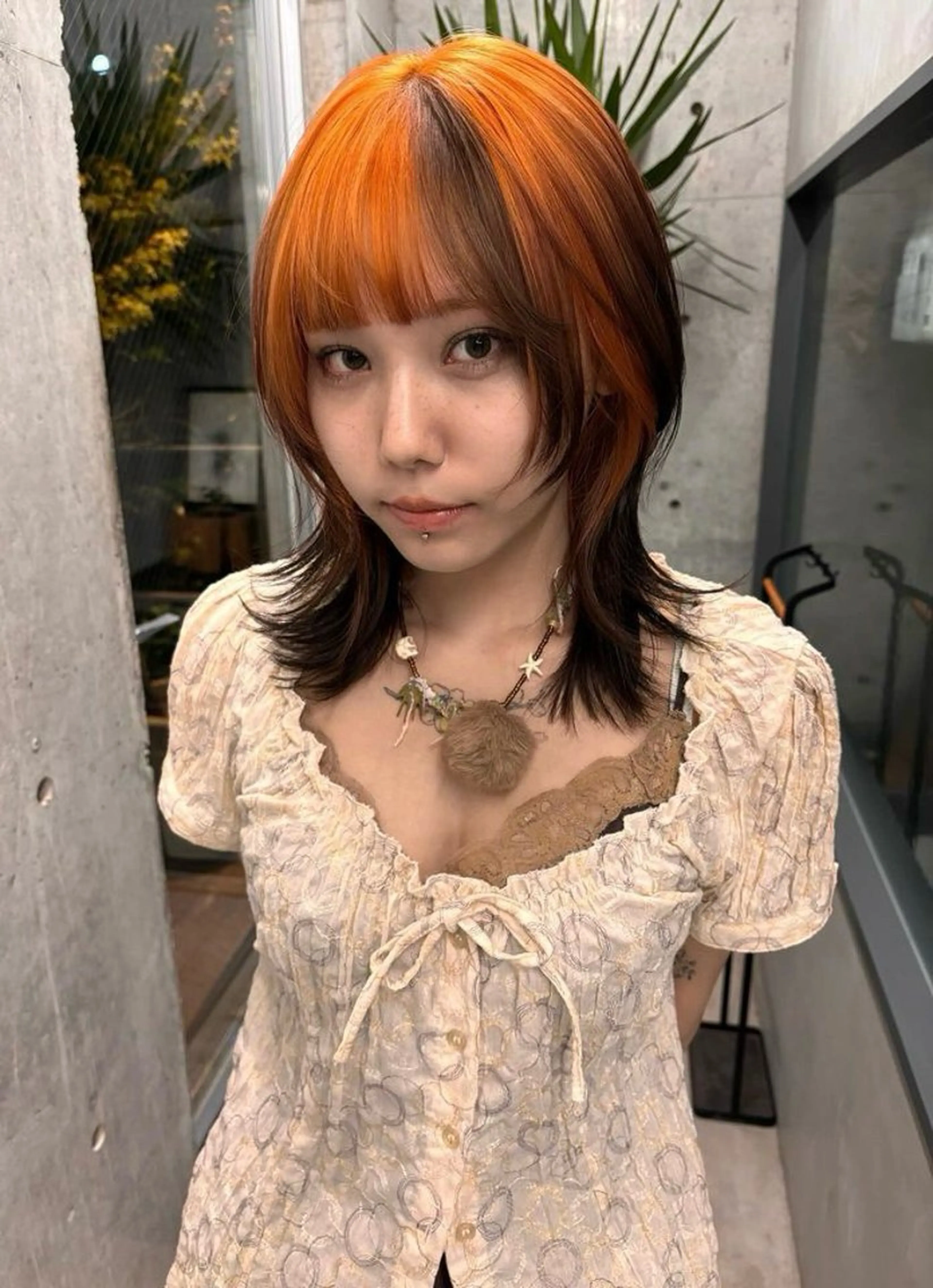 ミディアム カラー デザインカラー yuuna/ ハッシュカット🎀のヘアスタイル