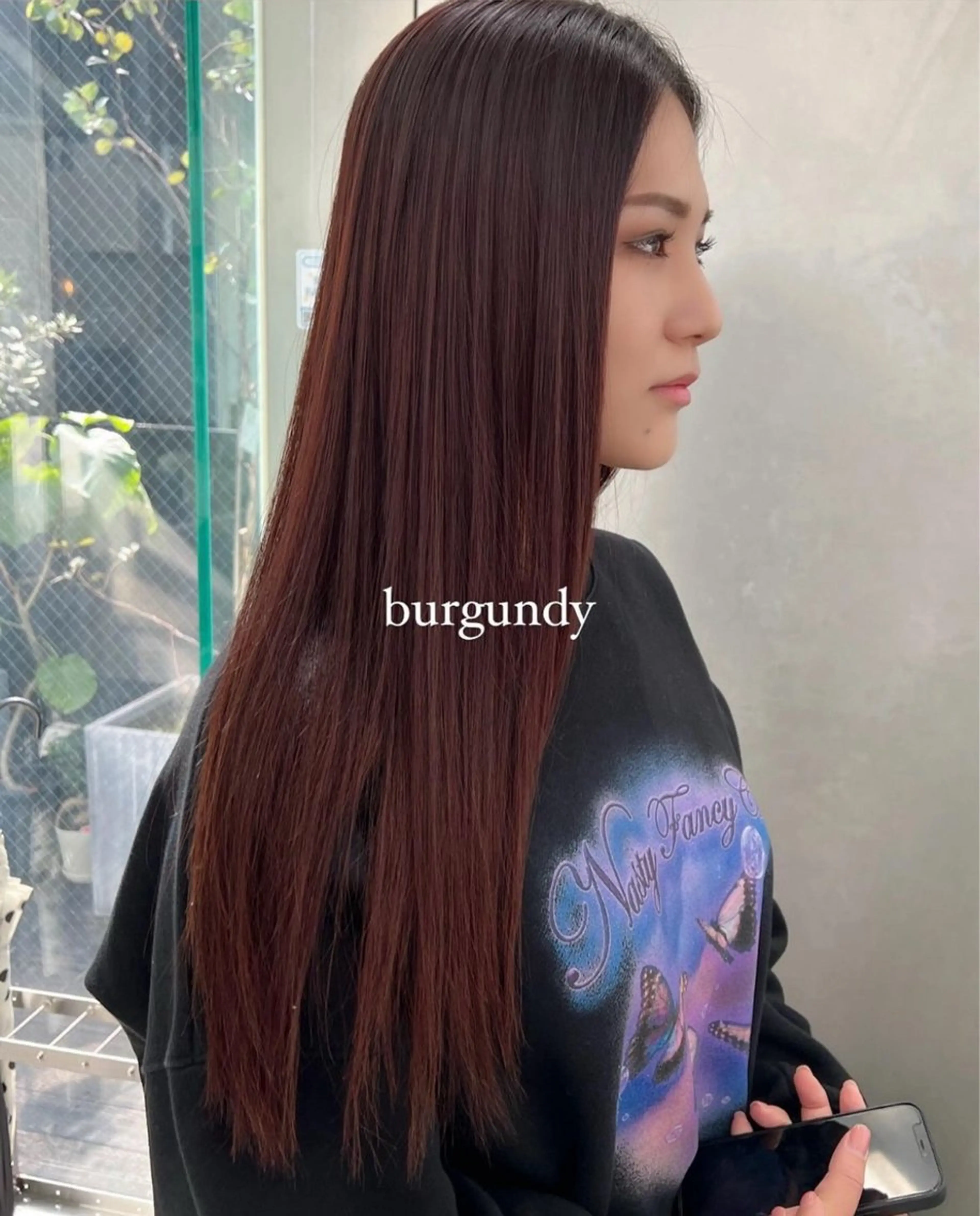 ロング カラー ブリーチ ブリーチなしカラー レッドカラー ロング カット ヘアカラー トリートメント CHERIEブリーチ ダブルカラー　天神のヘアスタイル