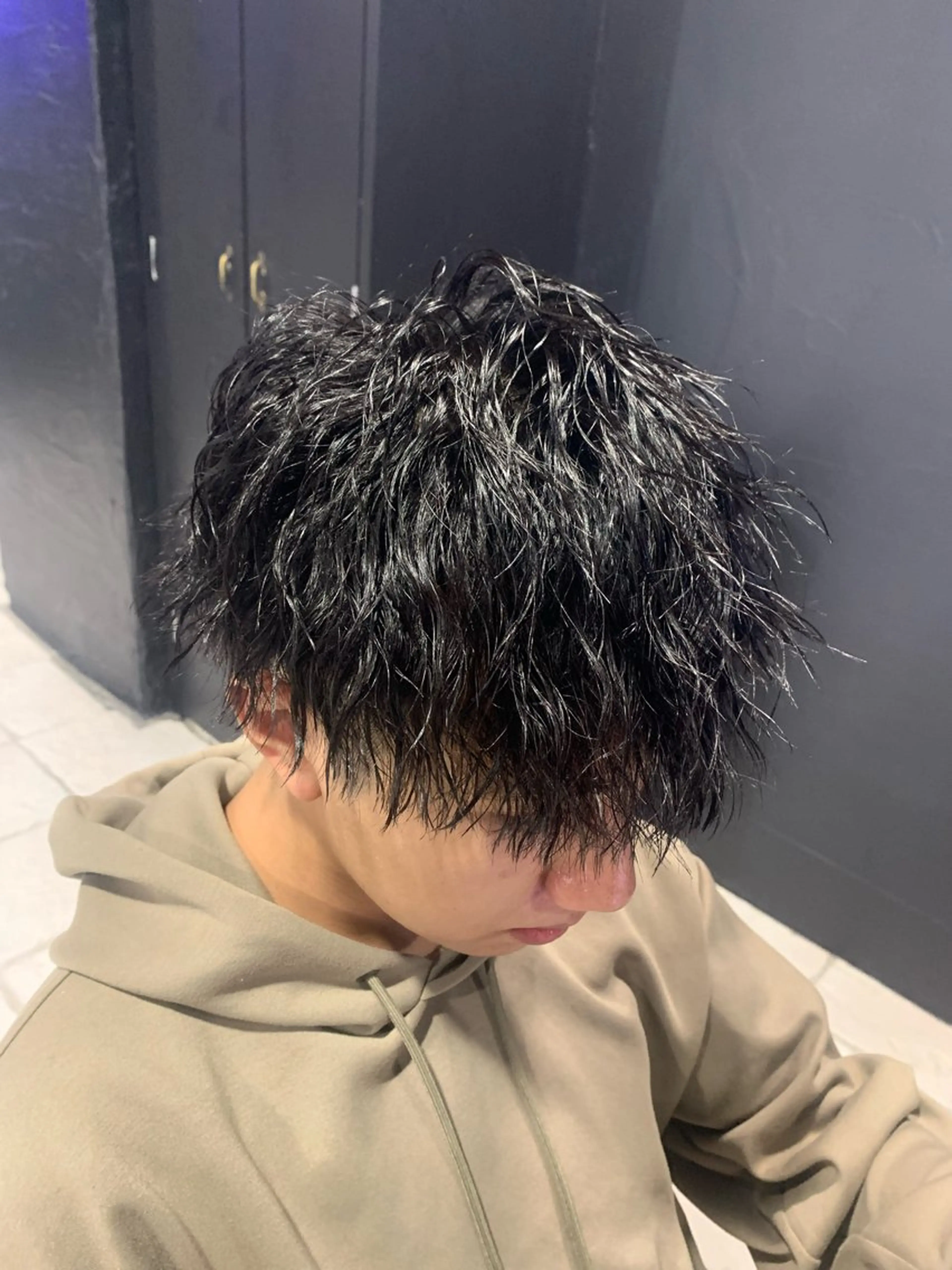 ショート メンズ マッシュ メンズパーマ/難波/ 心斎橋　室園亮佑のヘアスタイル