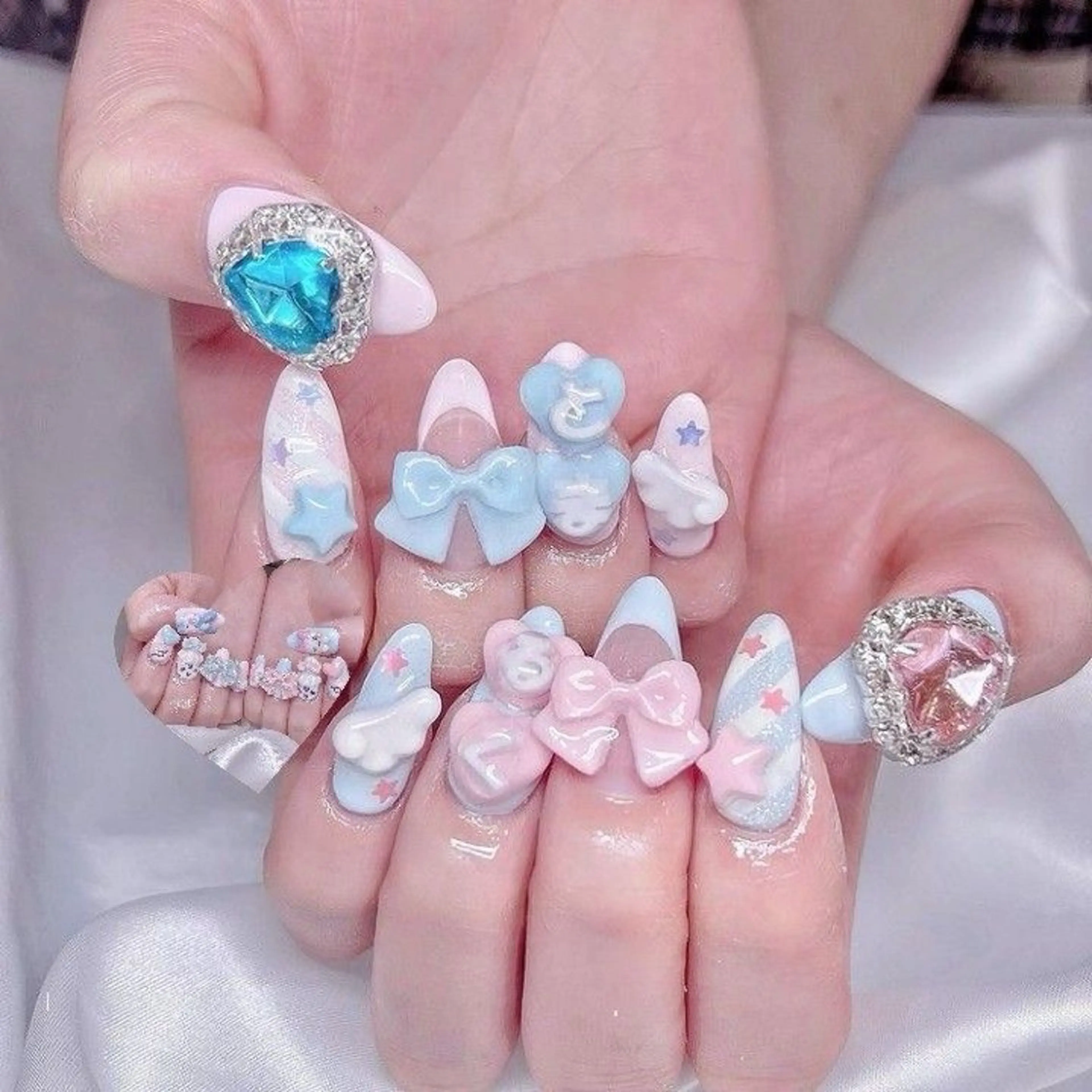 ネイル 長さ出し マグネットネイル ミラーネイル ピンク ネイルチップ Lee Nailsのネイルデザイン