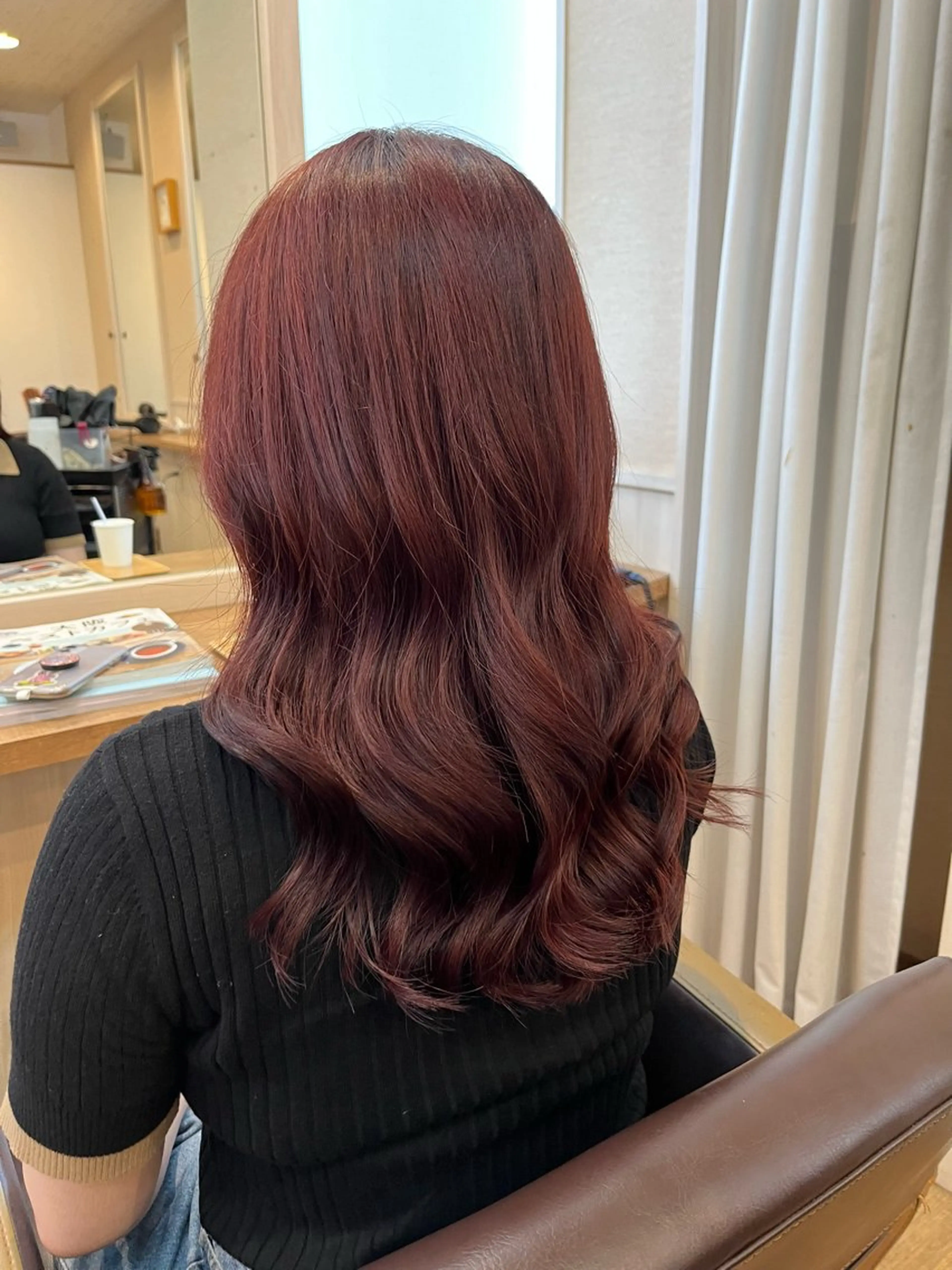 ロング カラー レッドカラー カット ヘアカラー トリートメント yuri🌼 NUMBER 天王寺のヘアスタイル